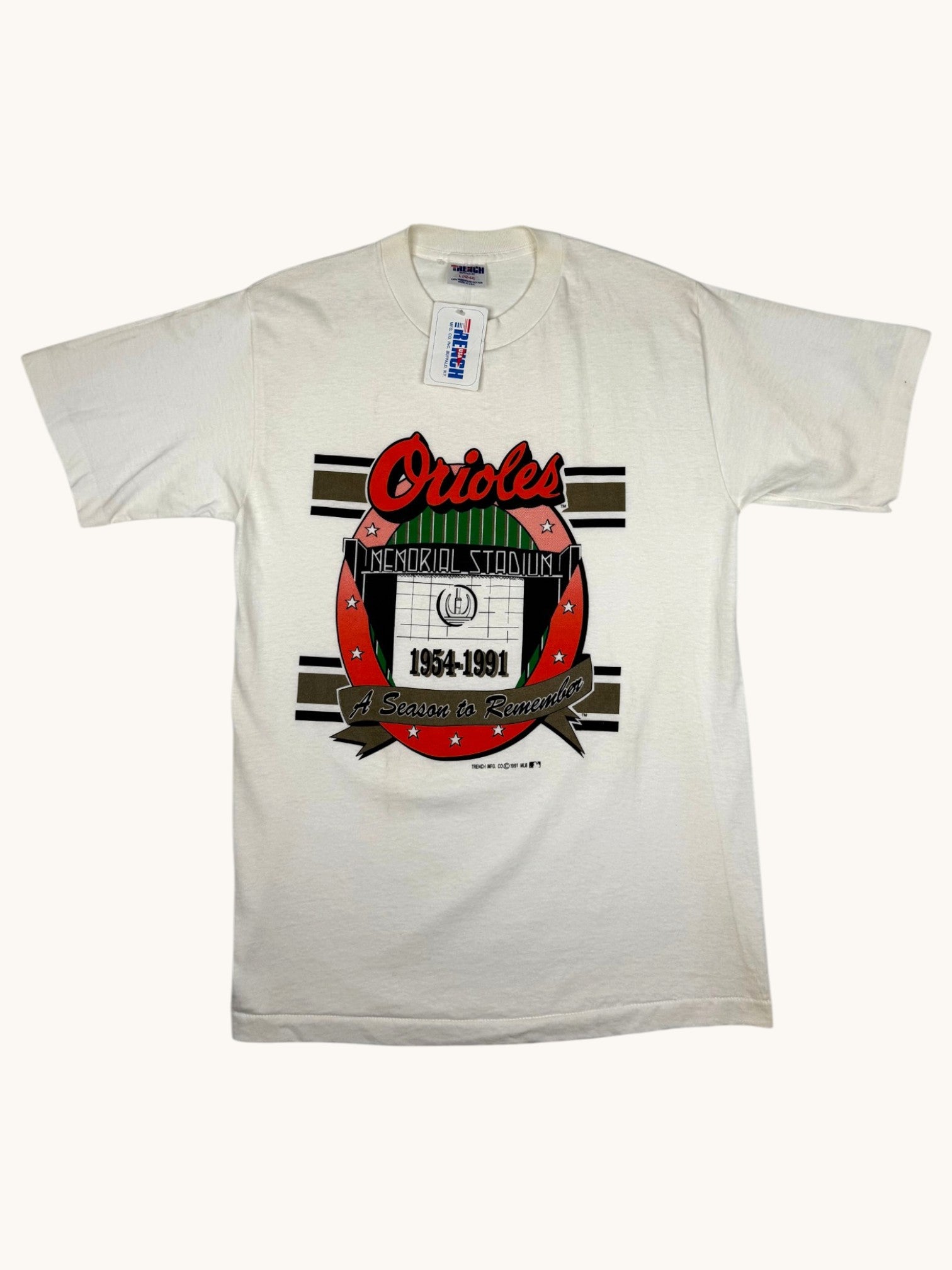 90s Trench Orioles Graphic Tee - L