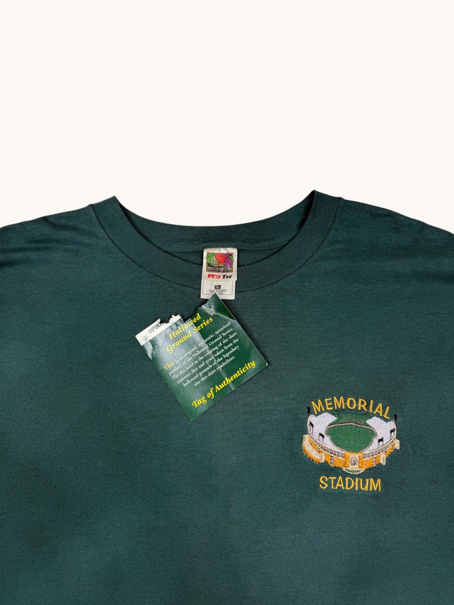 90s Fruit of the Loom Green Memorial Stadium Tee - XL