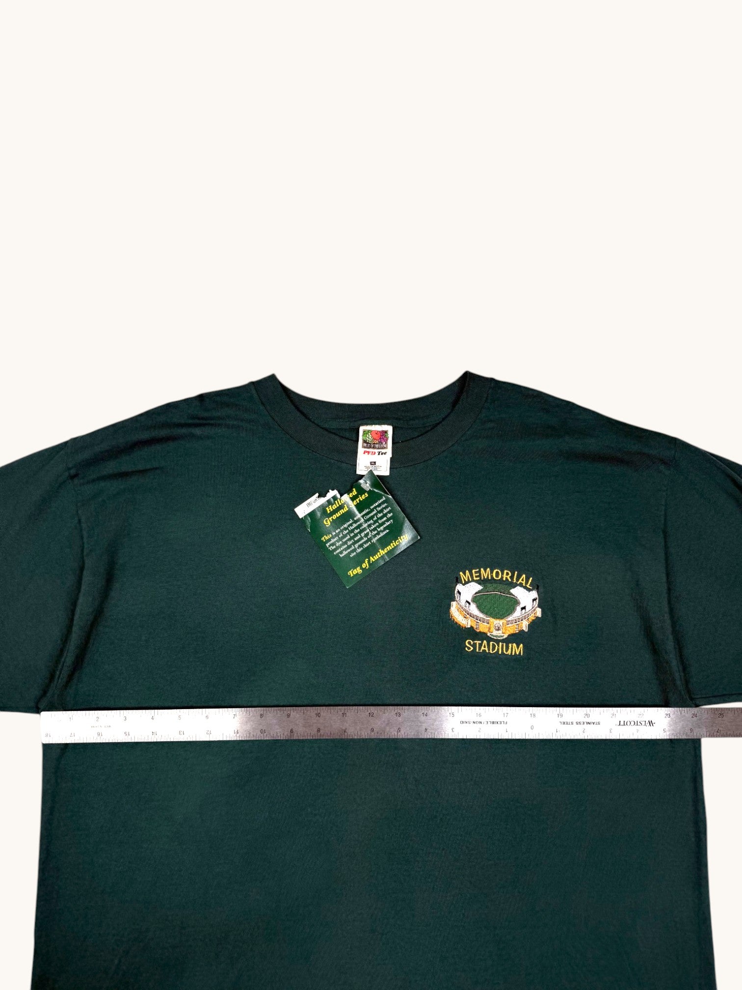 90s Fruit of the Loom Green Memorial Stadium Tee - XL