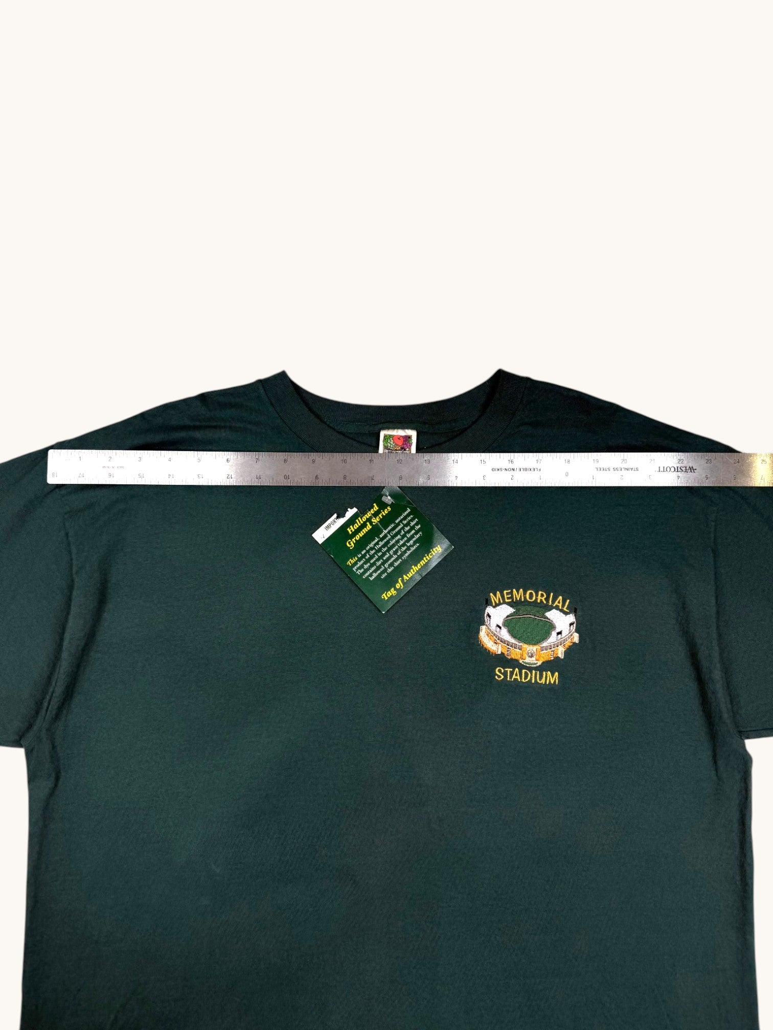 90s Fruit of the Loom Green Memorial Stadium Tee - XL