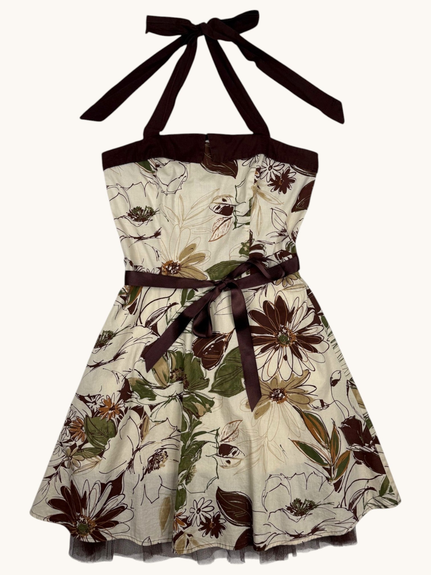 90s Pulse Floral Halter Dress - M