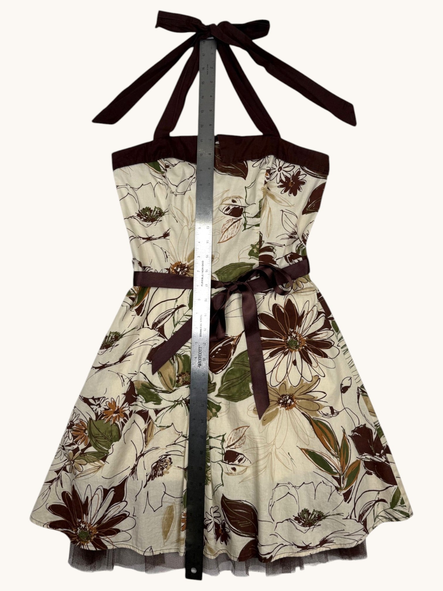 90s Pulse Floral Halter Dress - M