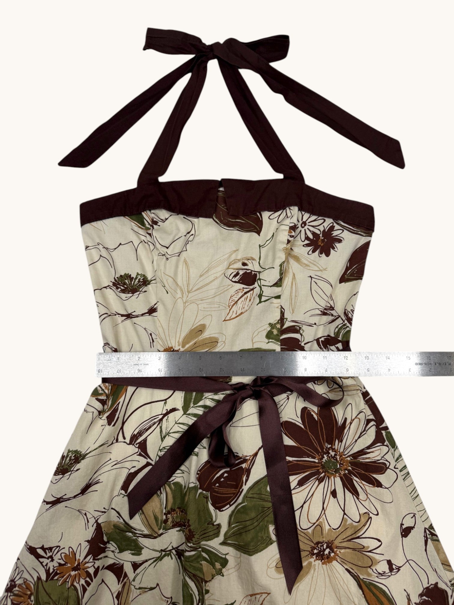 90s Pulse Floral Halter Dress - M