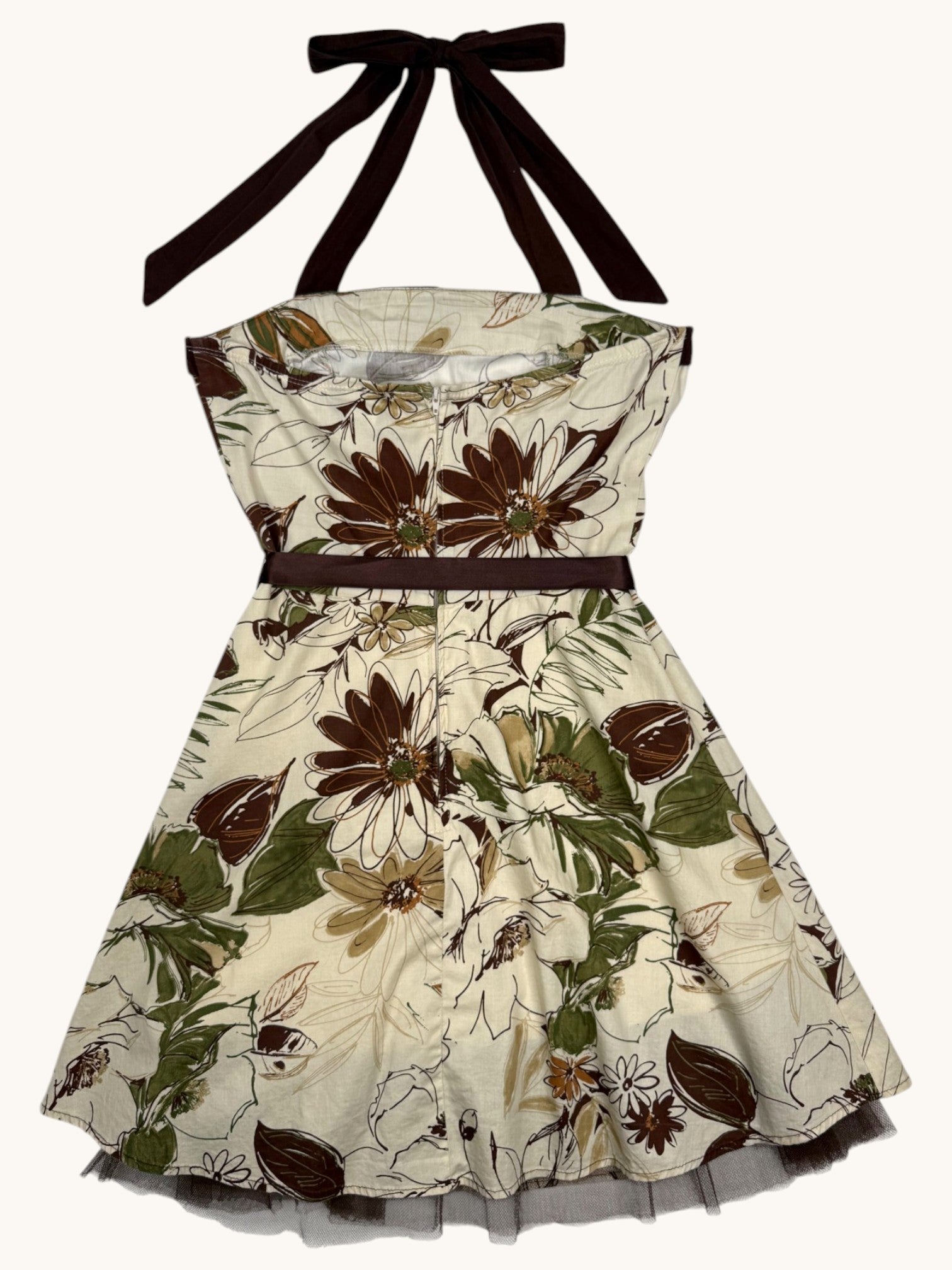 90s Pulse Floral Halter Dress - M
