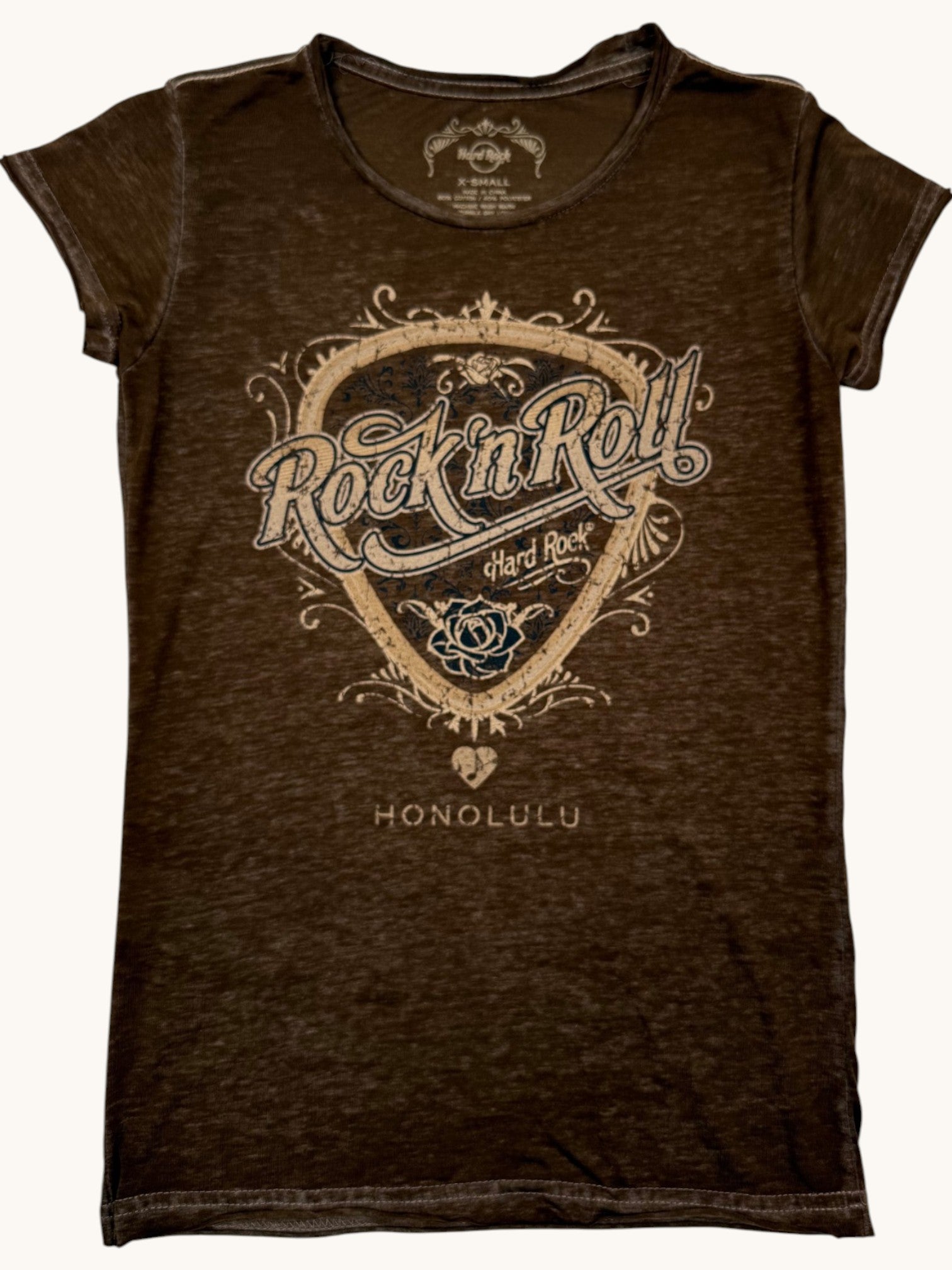 90s Hard Rock Brown Graphic Tee - XS