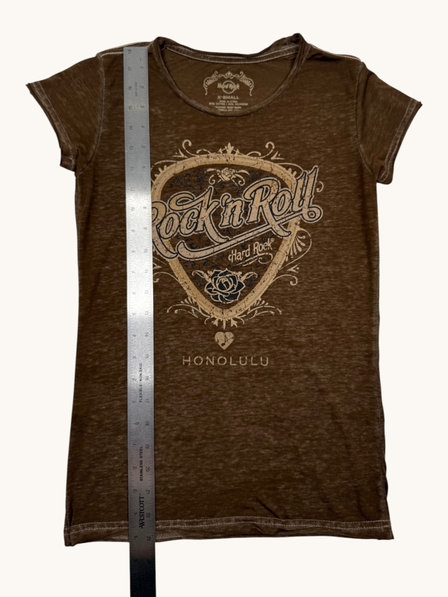 90s Hard Rock Brown Graphic Tee - XS
