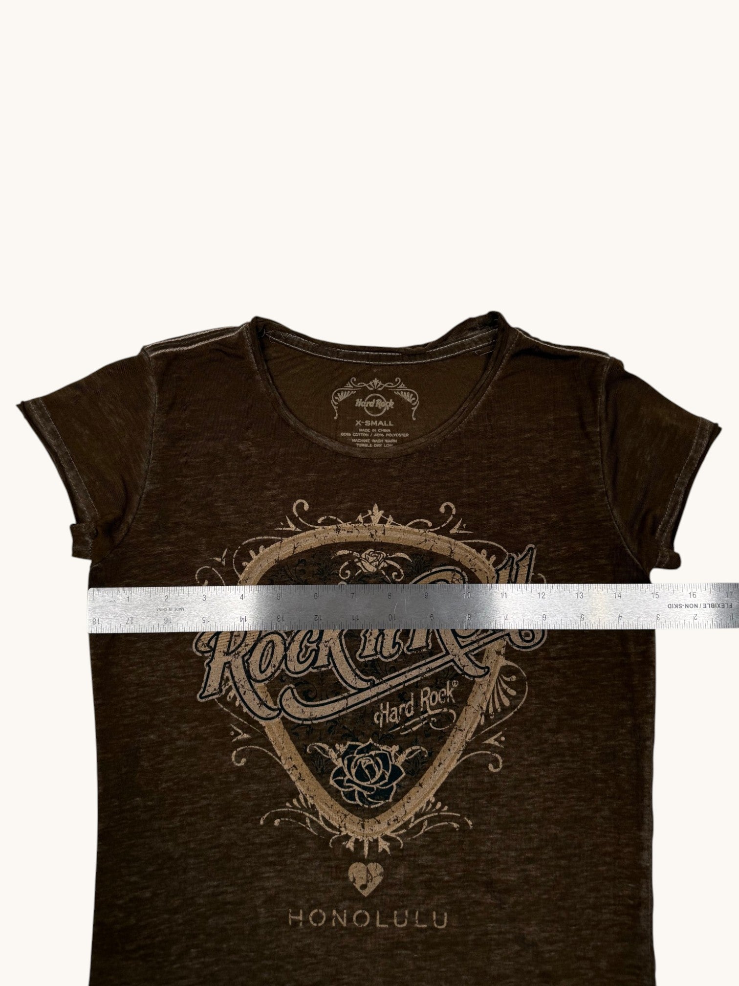 90s Hard Rock Brown Graphic Tee - XS