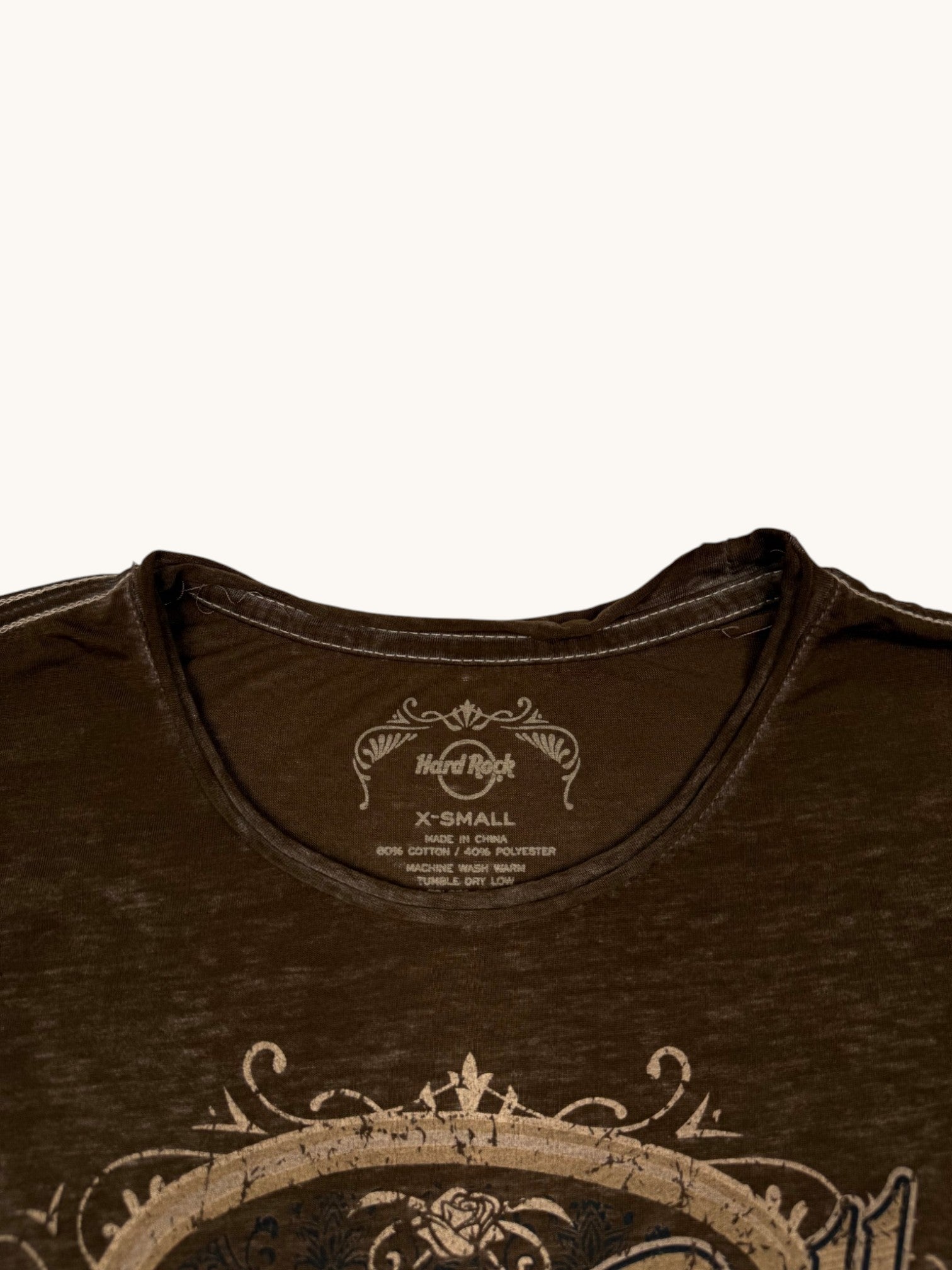 90s Hard Rock Brown Graphic Tee - XS