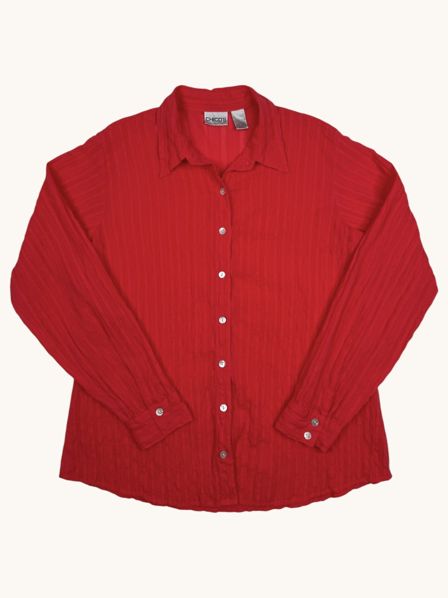 90s Chico's Orange Button-Up Top - 0