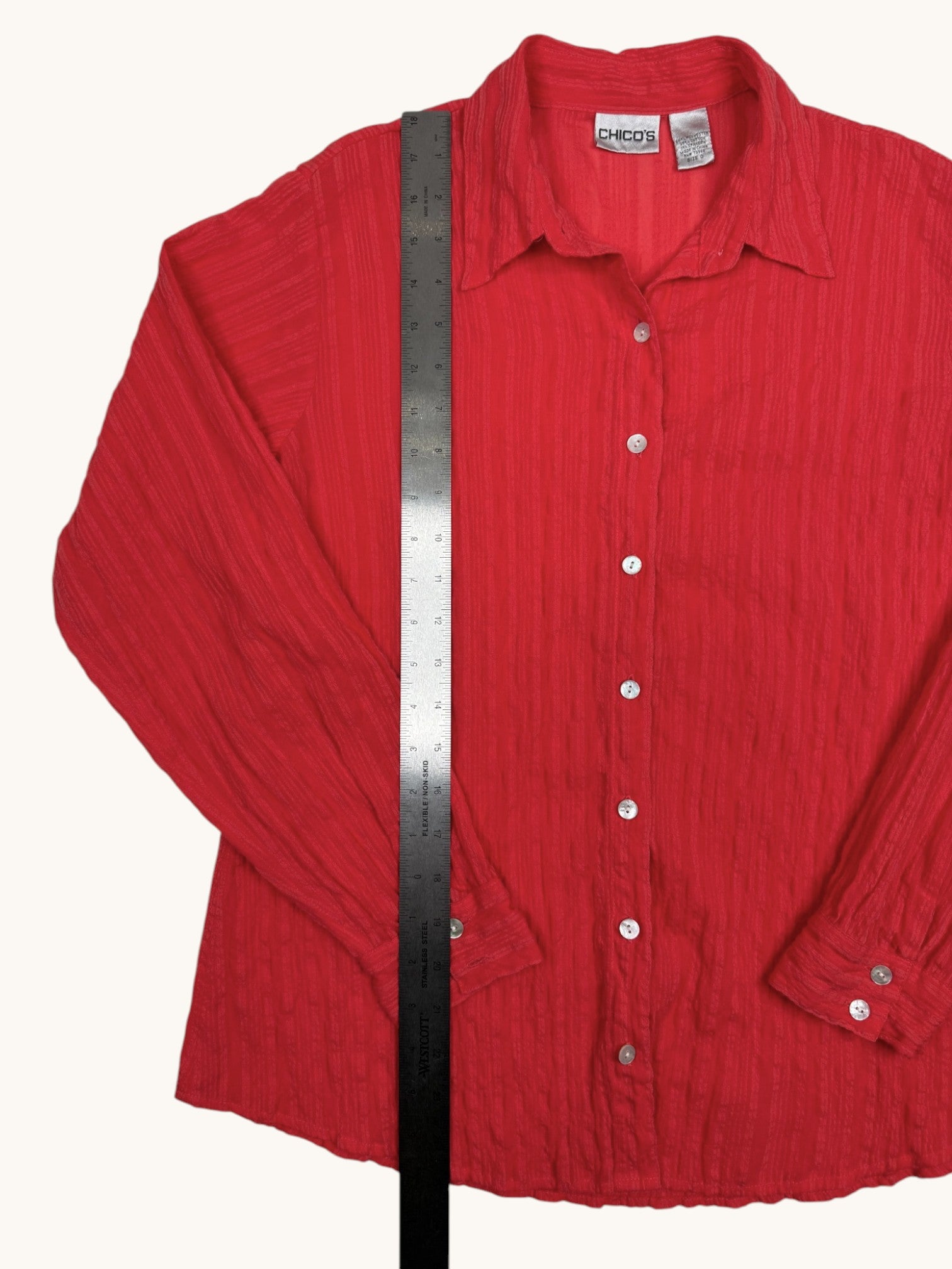 90s Chico's Orange Button-Up Top - 0
