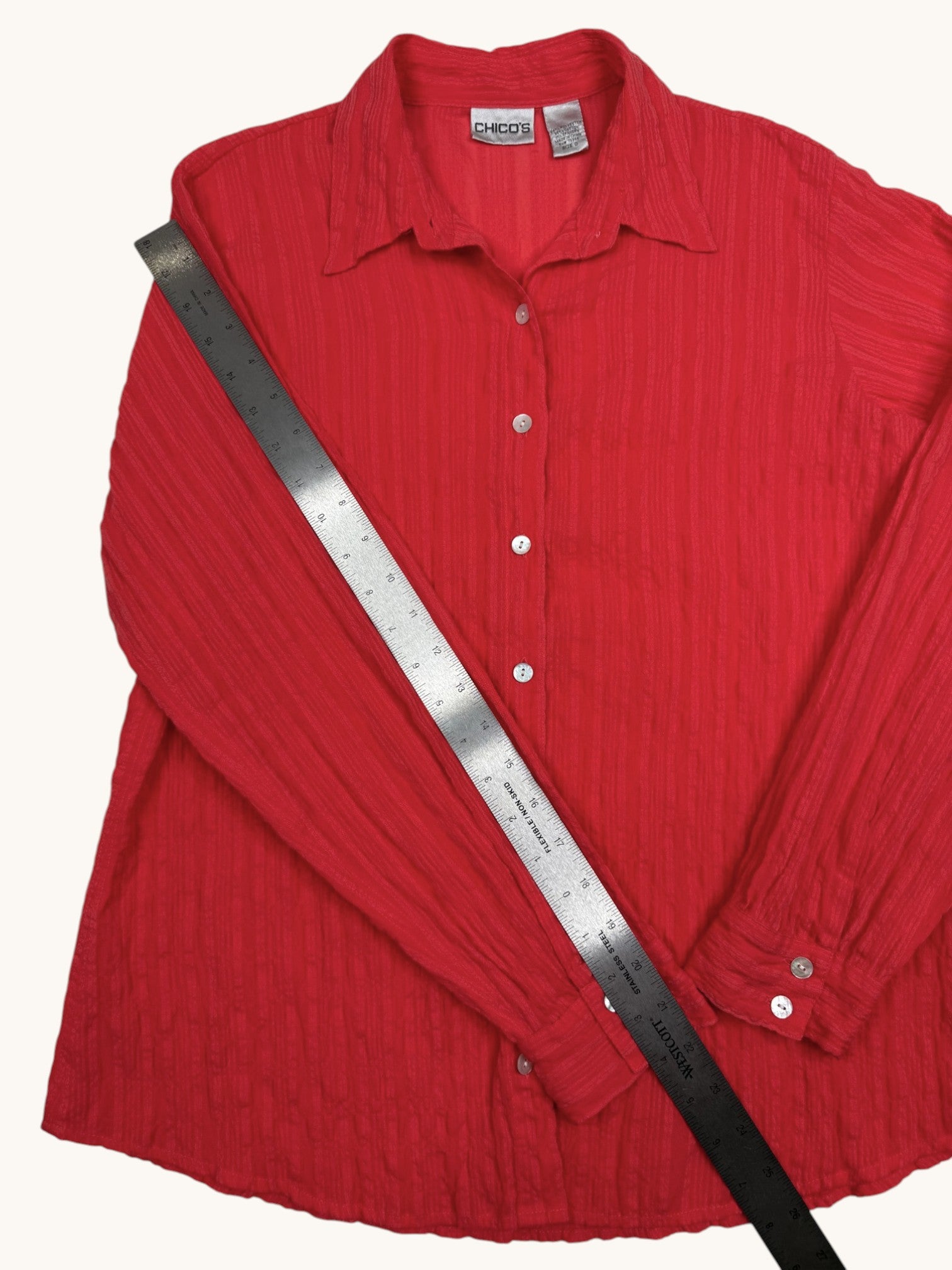 90s Chico's Orange Button-Up Top - 0