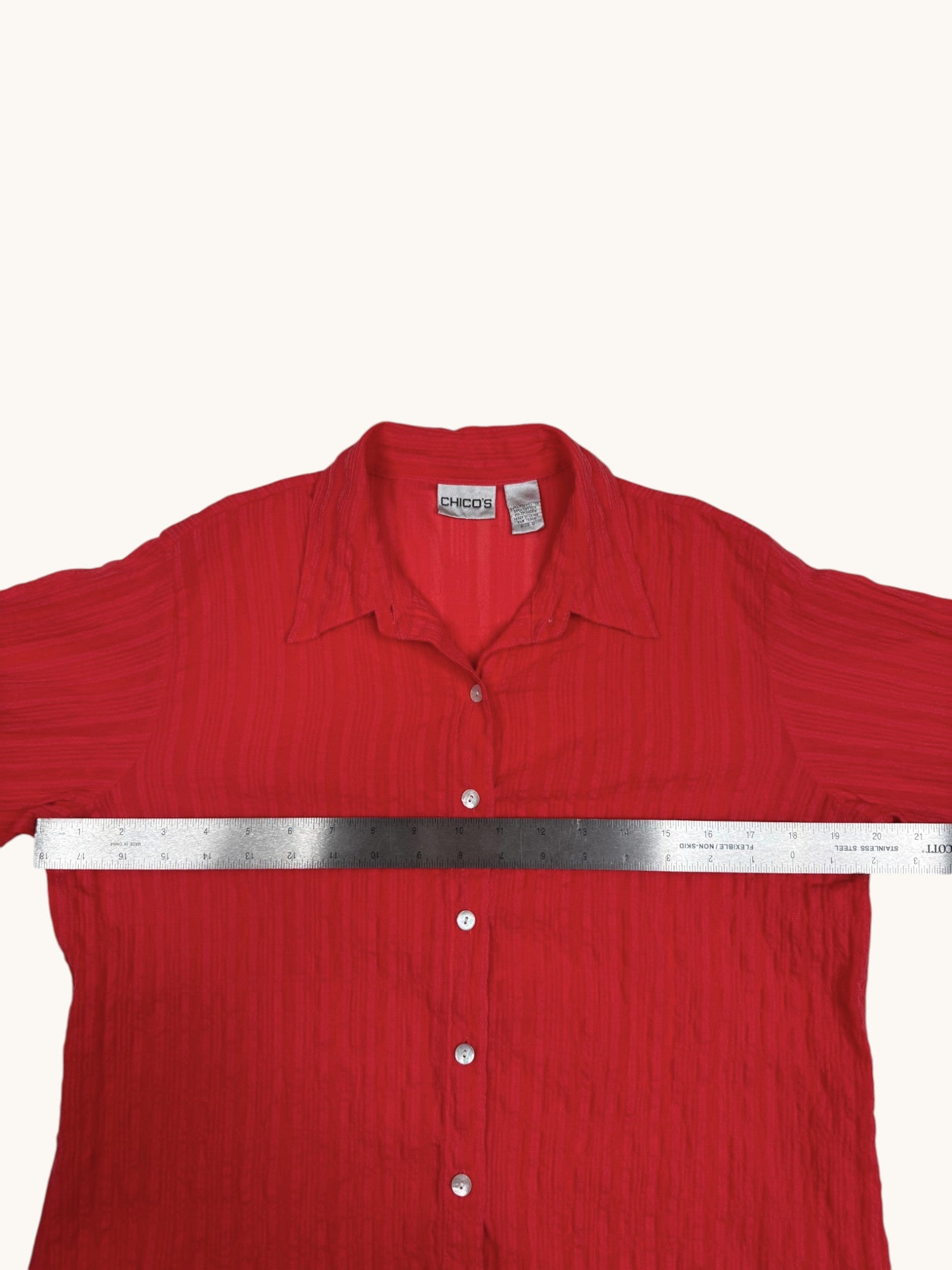 90s Chico's Orange Button-Up Top - 0