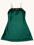 00s Abercrombie & Fitch Green Lace Slip Dress - XS