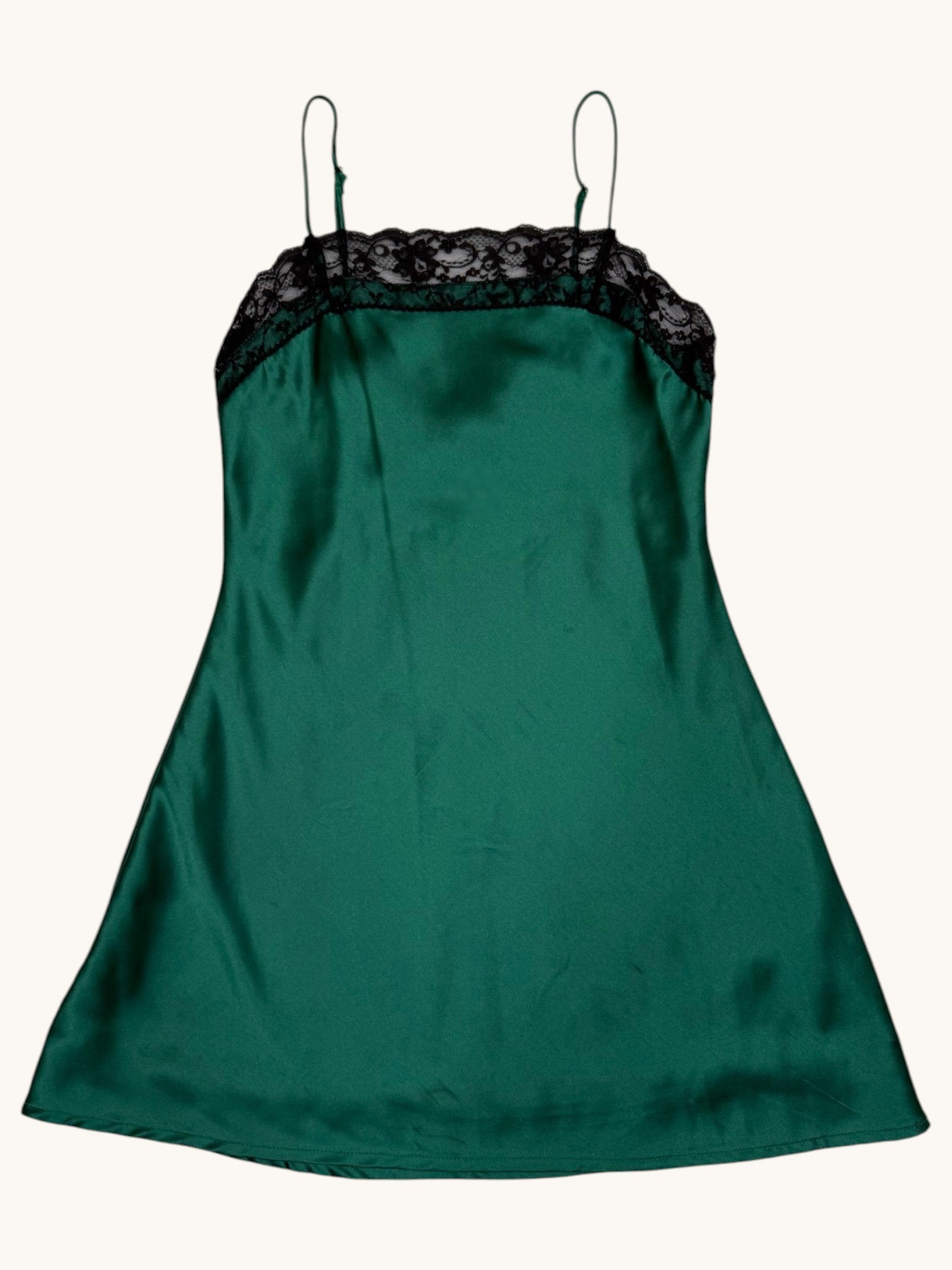 00s Abercrombie & Fitch Green Lace Slip Dress - XS