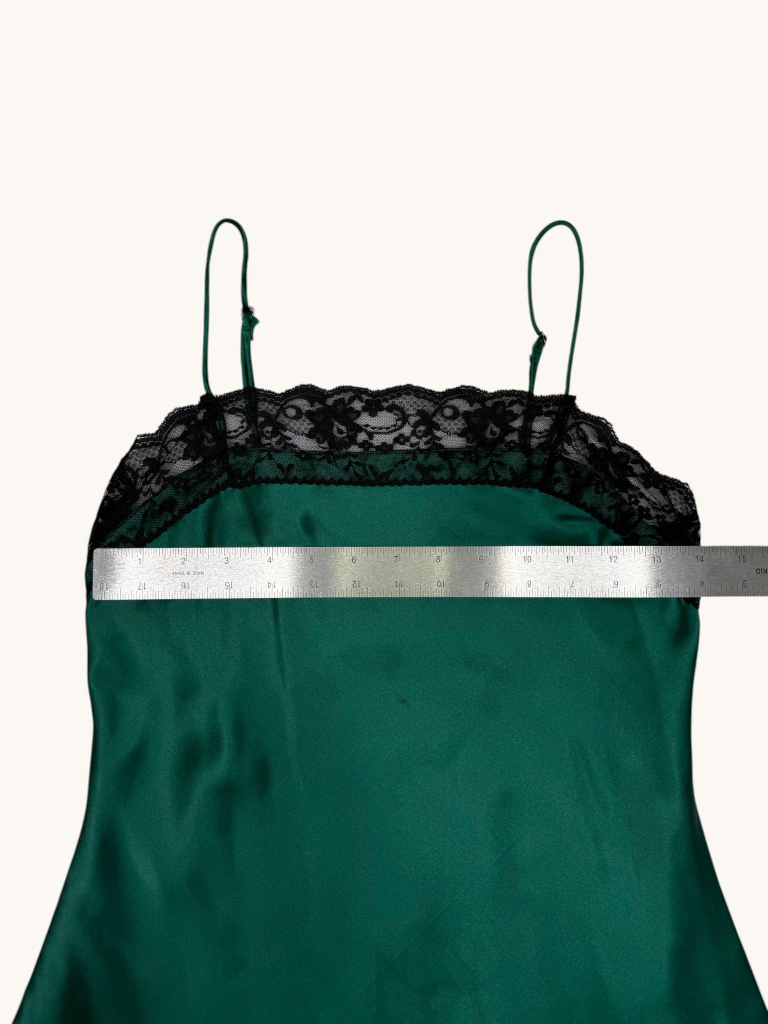 00s Abercrombie & Fitch Green Lace Slip Dress - XS