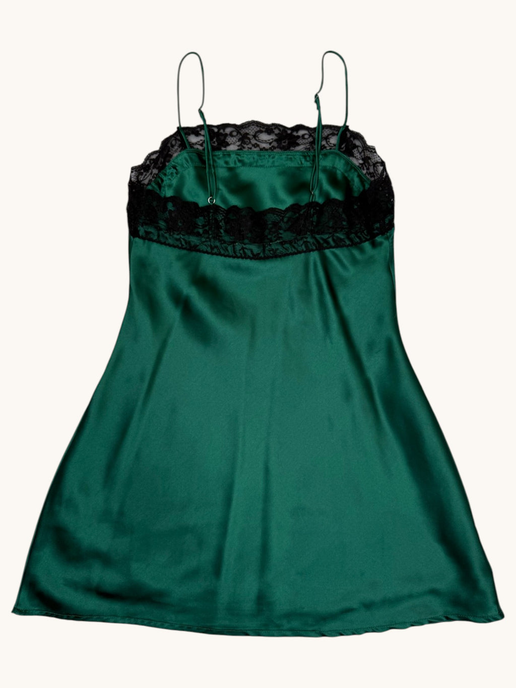 00s Abercrombie & Fitch Green Lace Slip Dress - XS