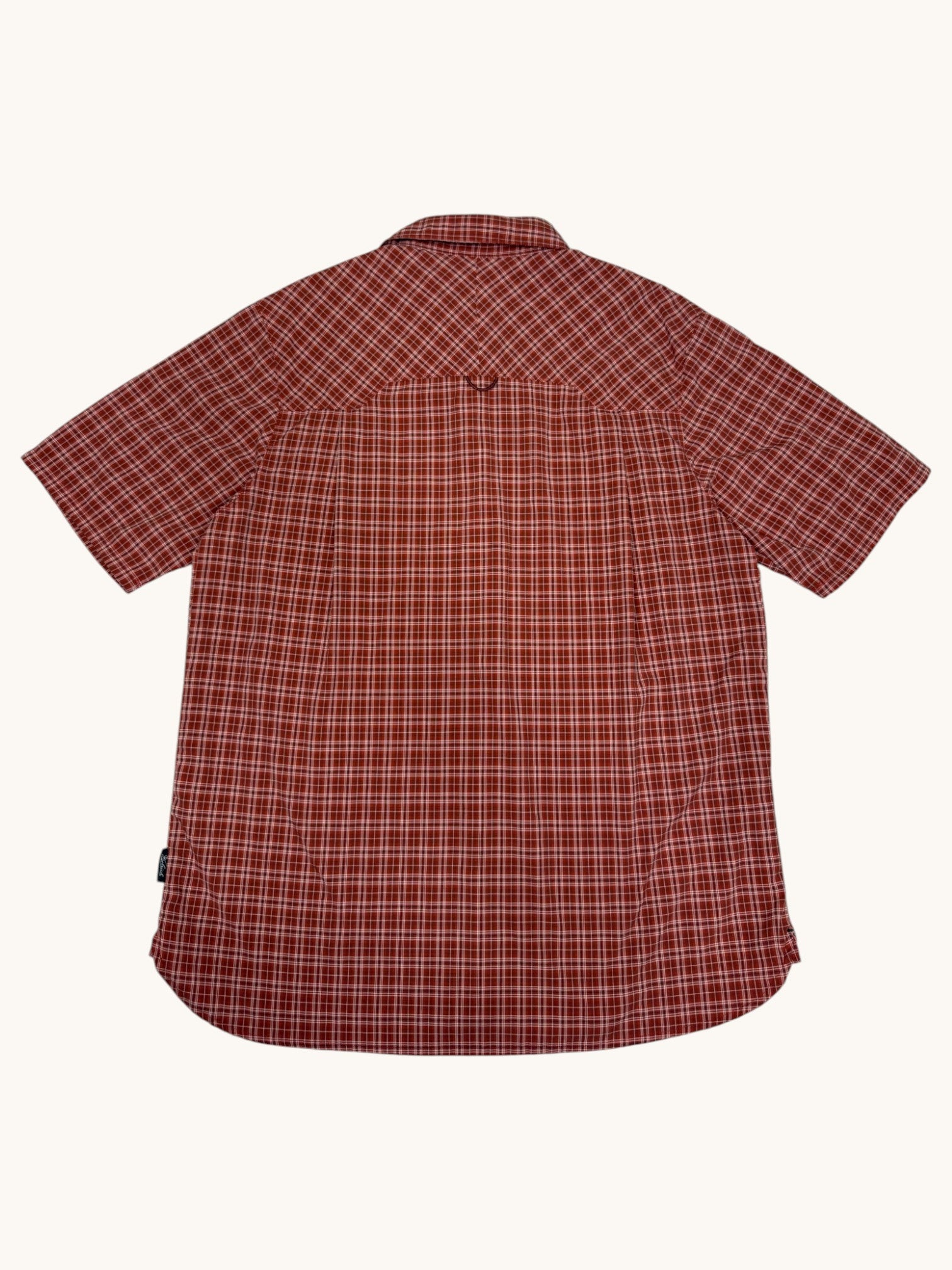 90s Woolrich Salmon Plaid Short Sleeve Button Up - L