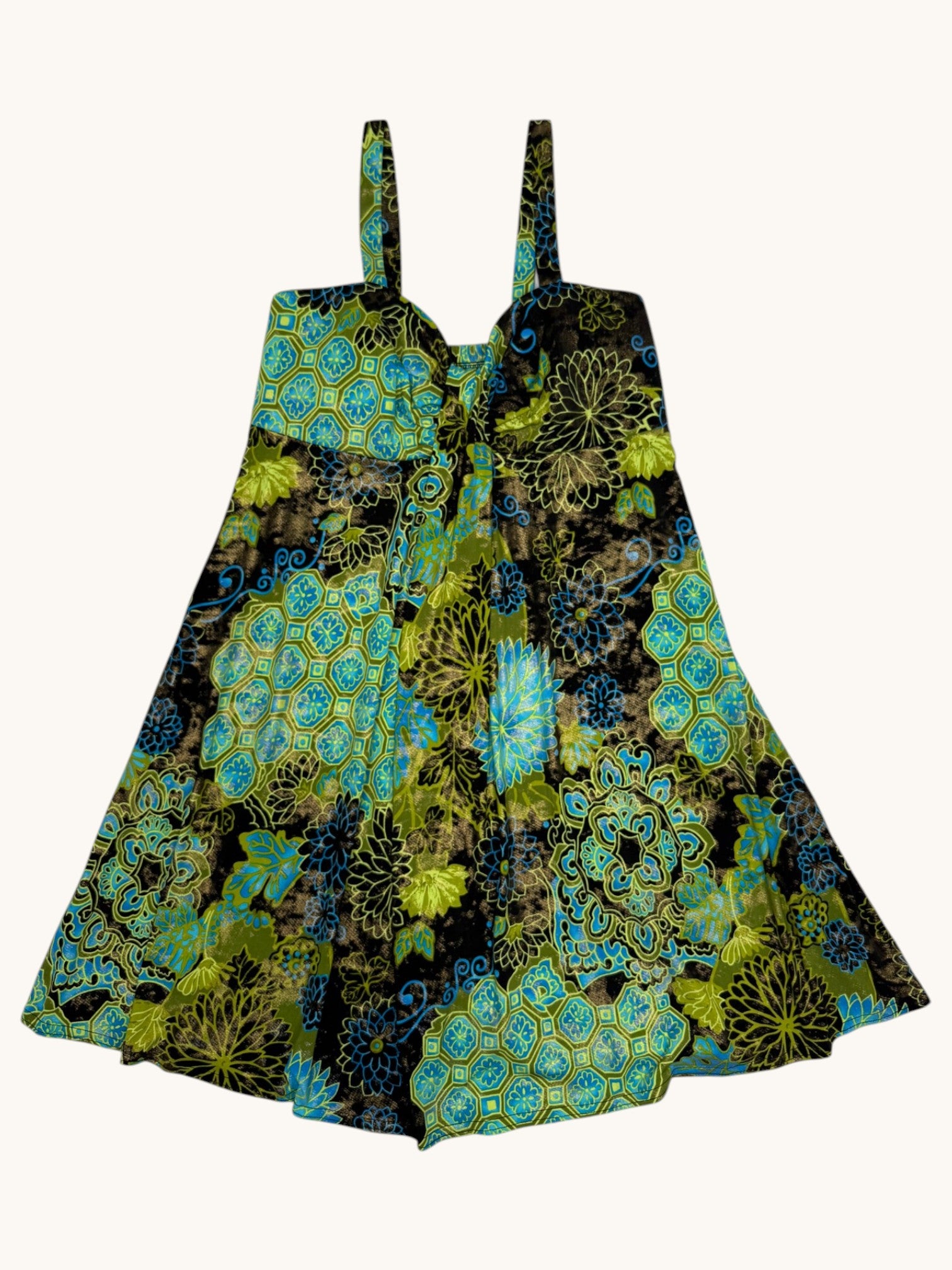 90s Dressbarn Multicolor Patterned Dress - 10