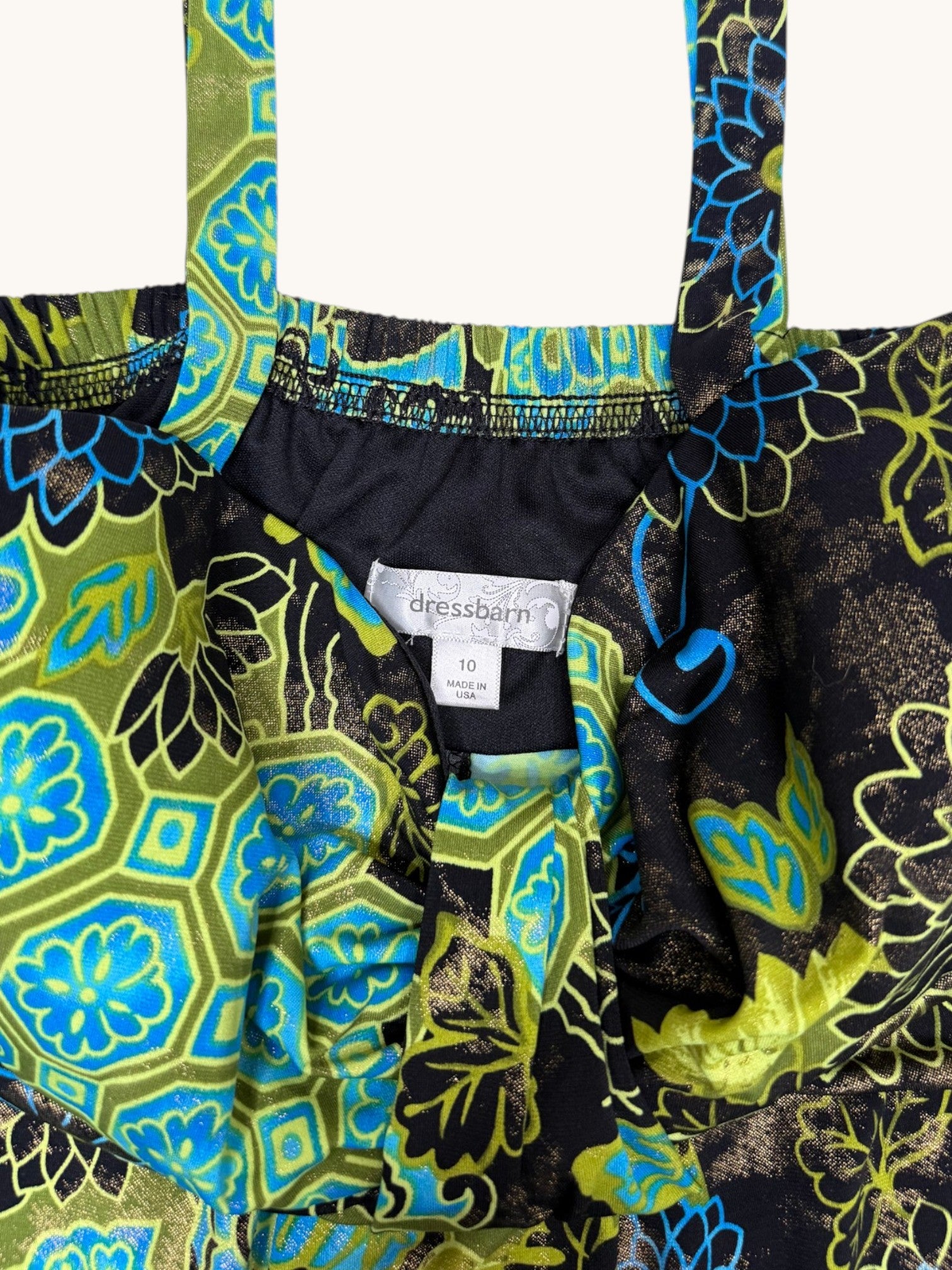 90s Dressbarn Multicolor Patterned Dress - 10