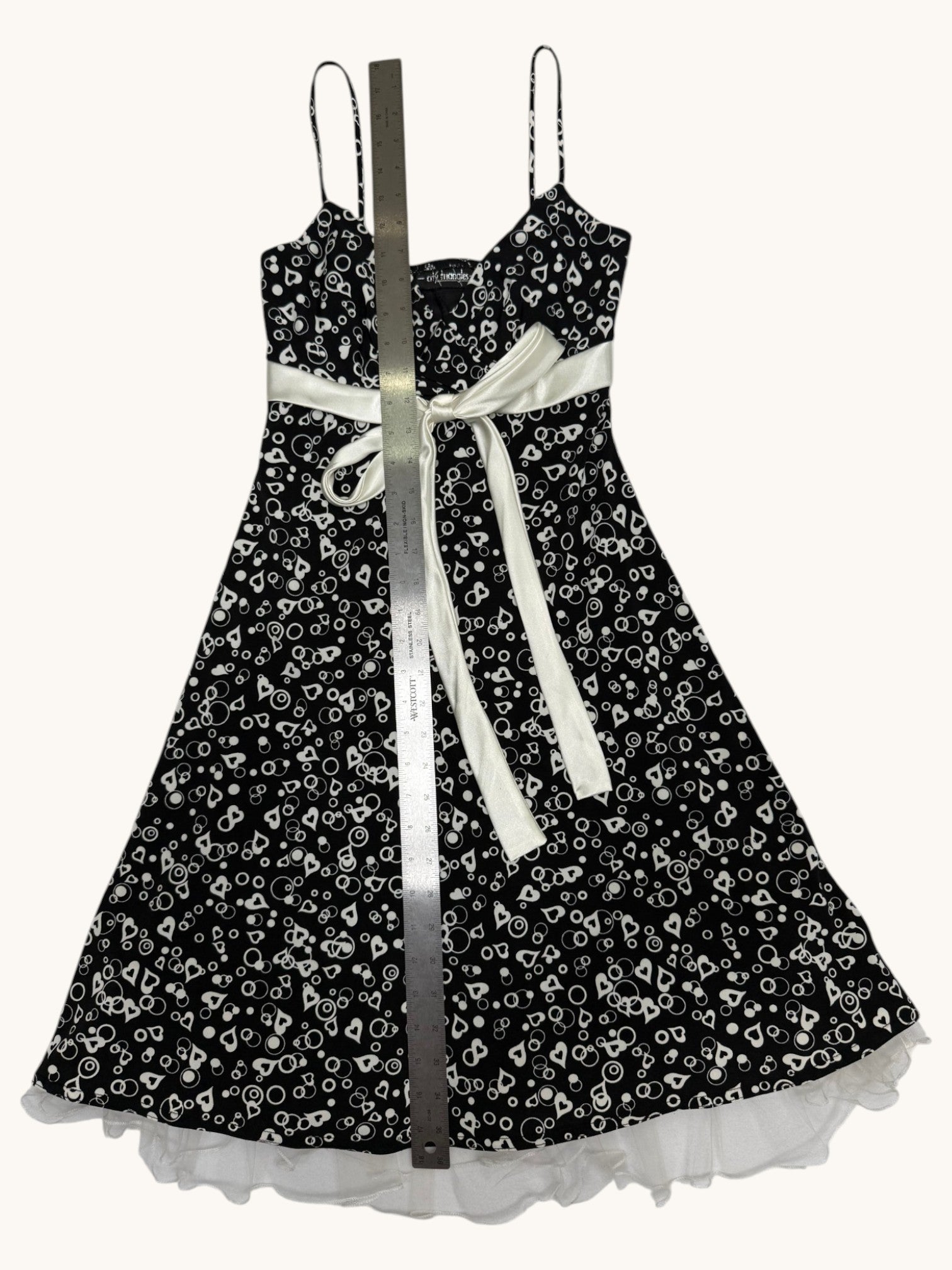 90s City Triangles Black Floral Dress