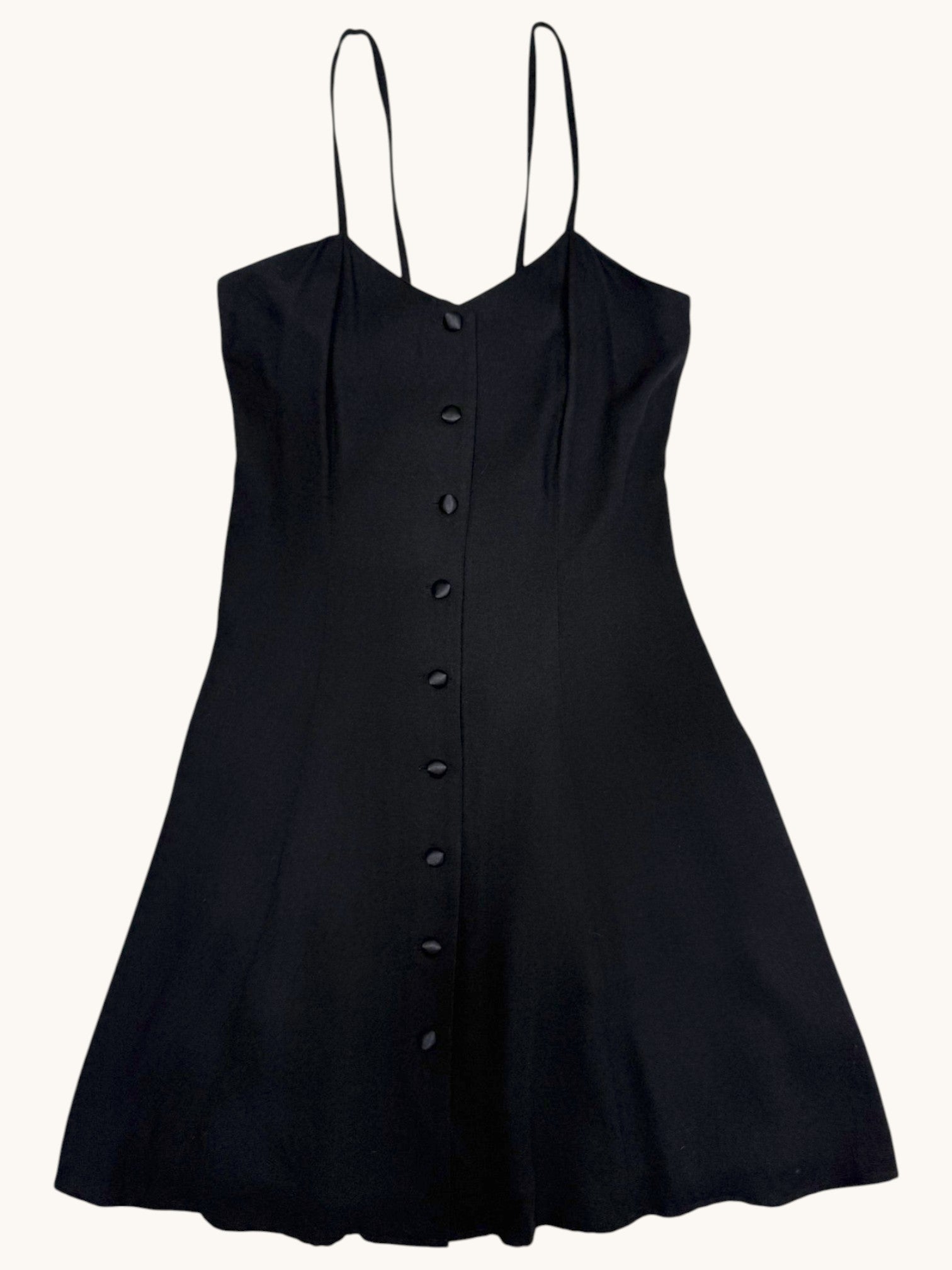 00s Maggie Lawrence Collection Black Button Dress - 8