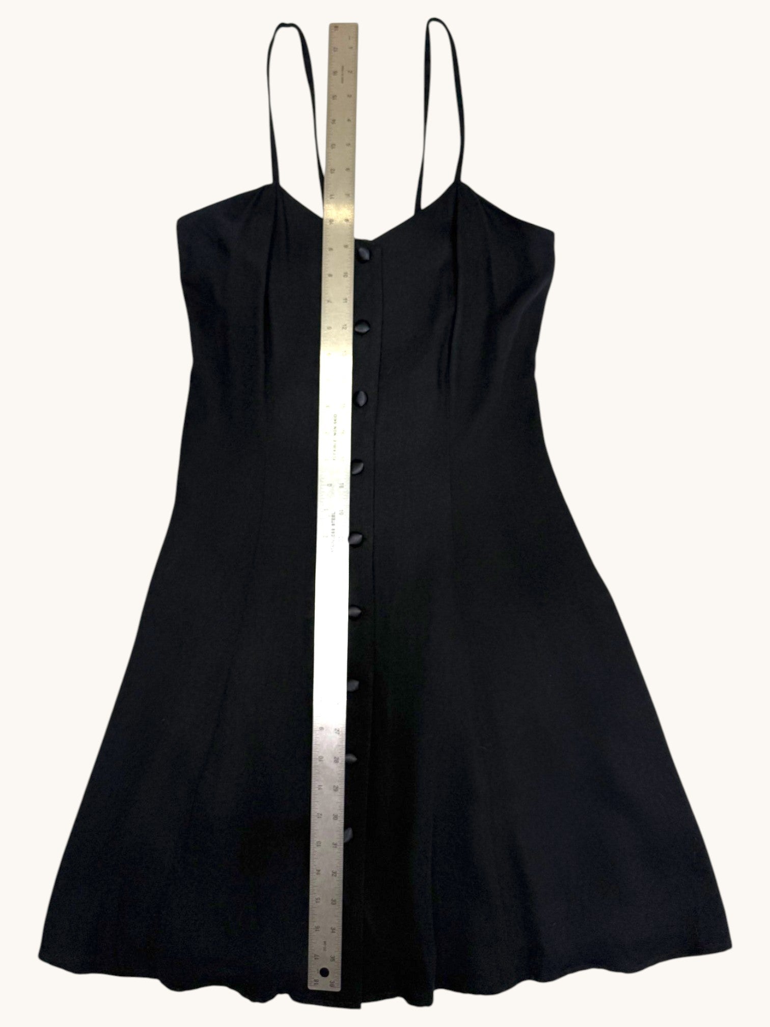 00s Maggie Lawrence Collection Black Button Dress - 8