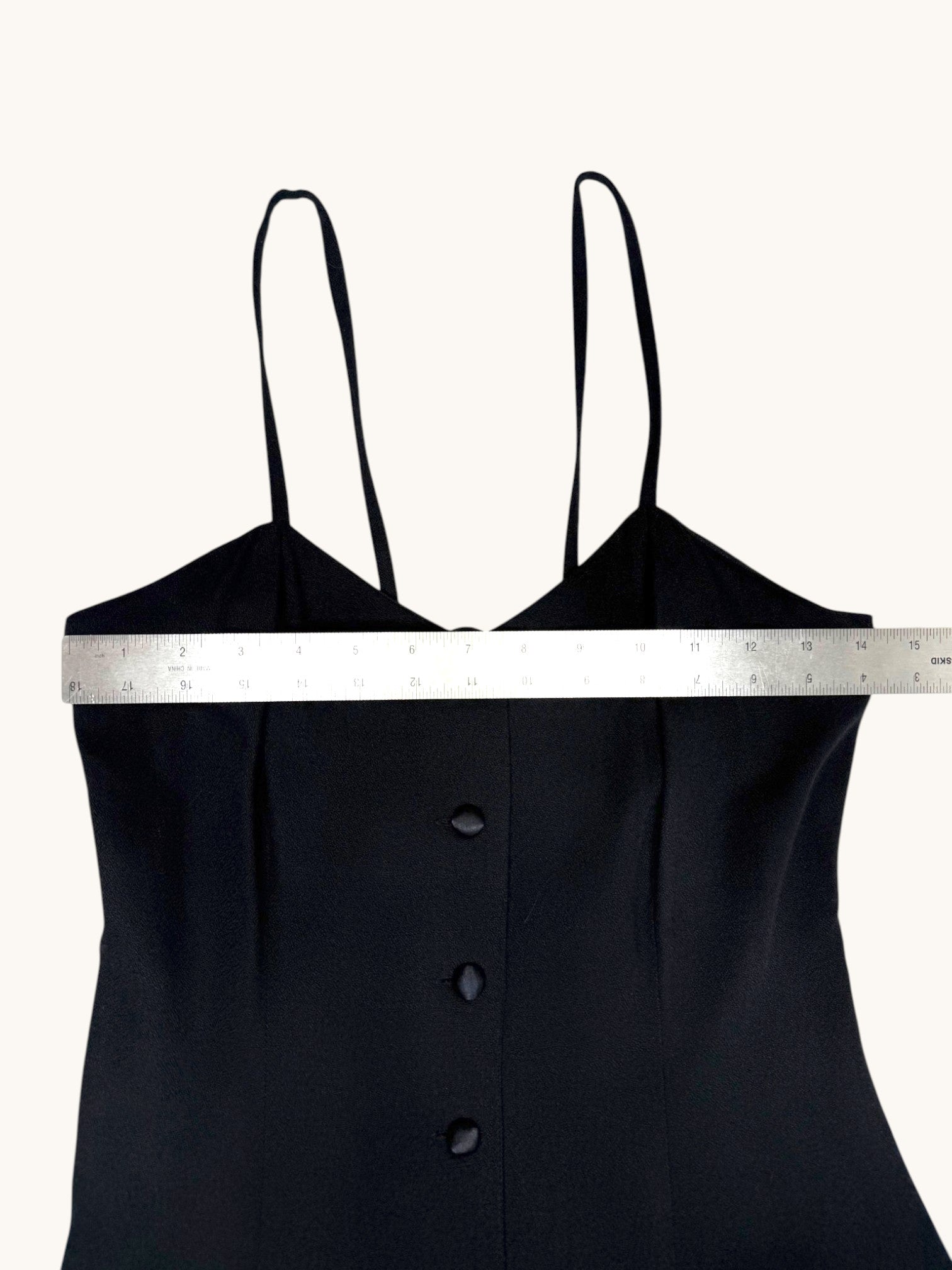 00s Maggie Lawrence Collection Black Button Dress - 8