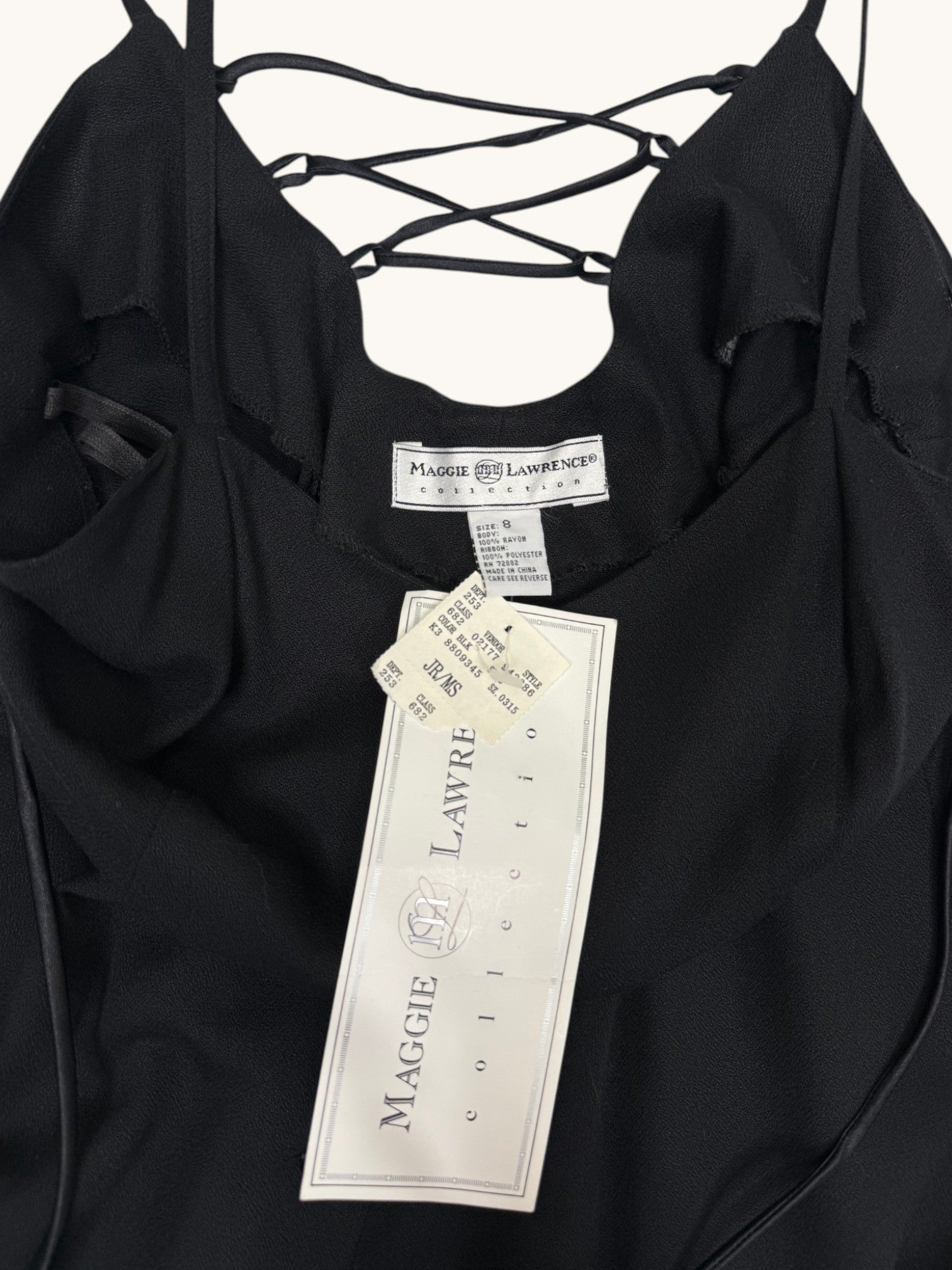 00s Maggie Lawrence Collection Black Button Dress - 8