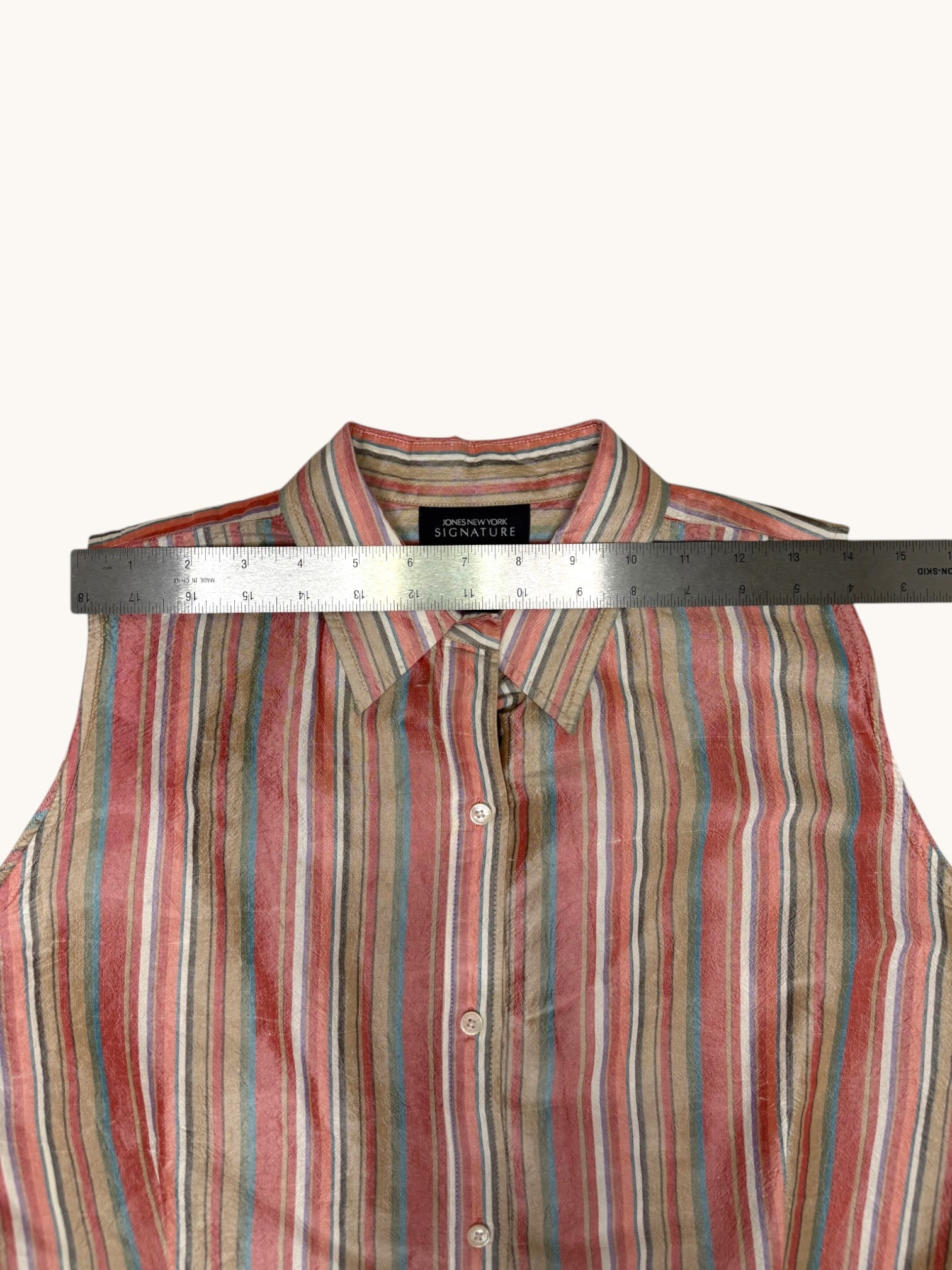 90s Jones New York Silk Stripe Vest - XL