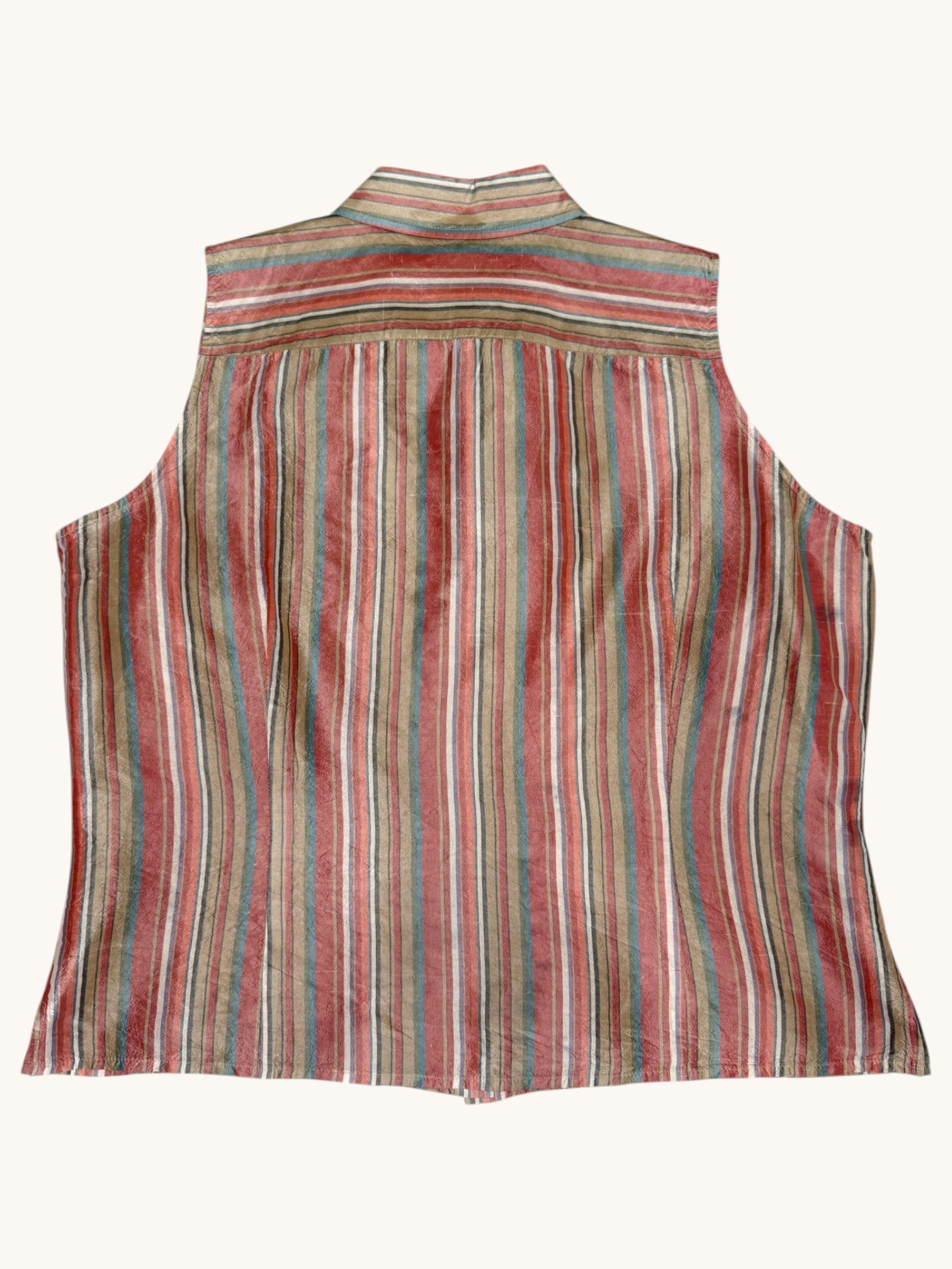 90s Jones New York Silk Stripe Vest - XL