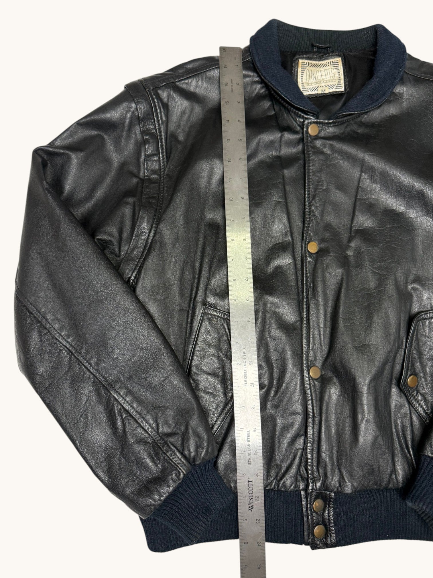 90s Concepts by Moricci Black Leather Jacket - M