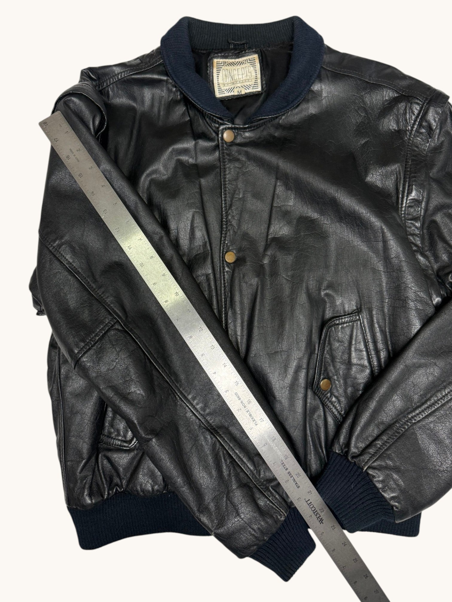 90s Concepts by Moricci Black Leather Jacket - M