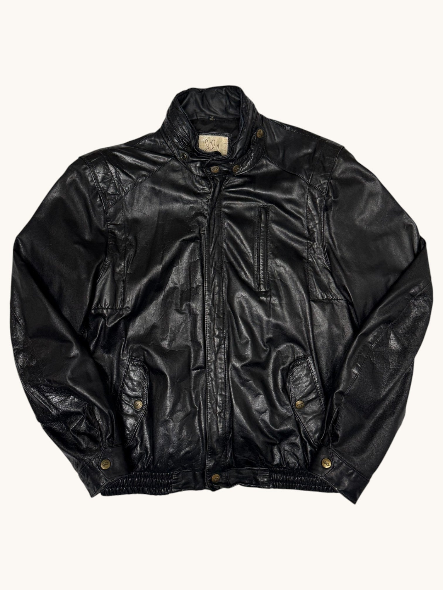 90s J Park Collection Black Leather Jacket