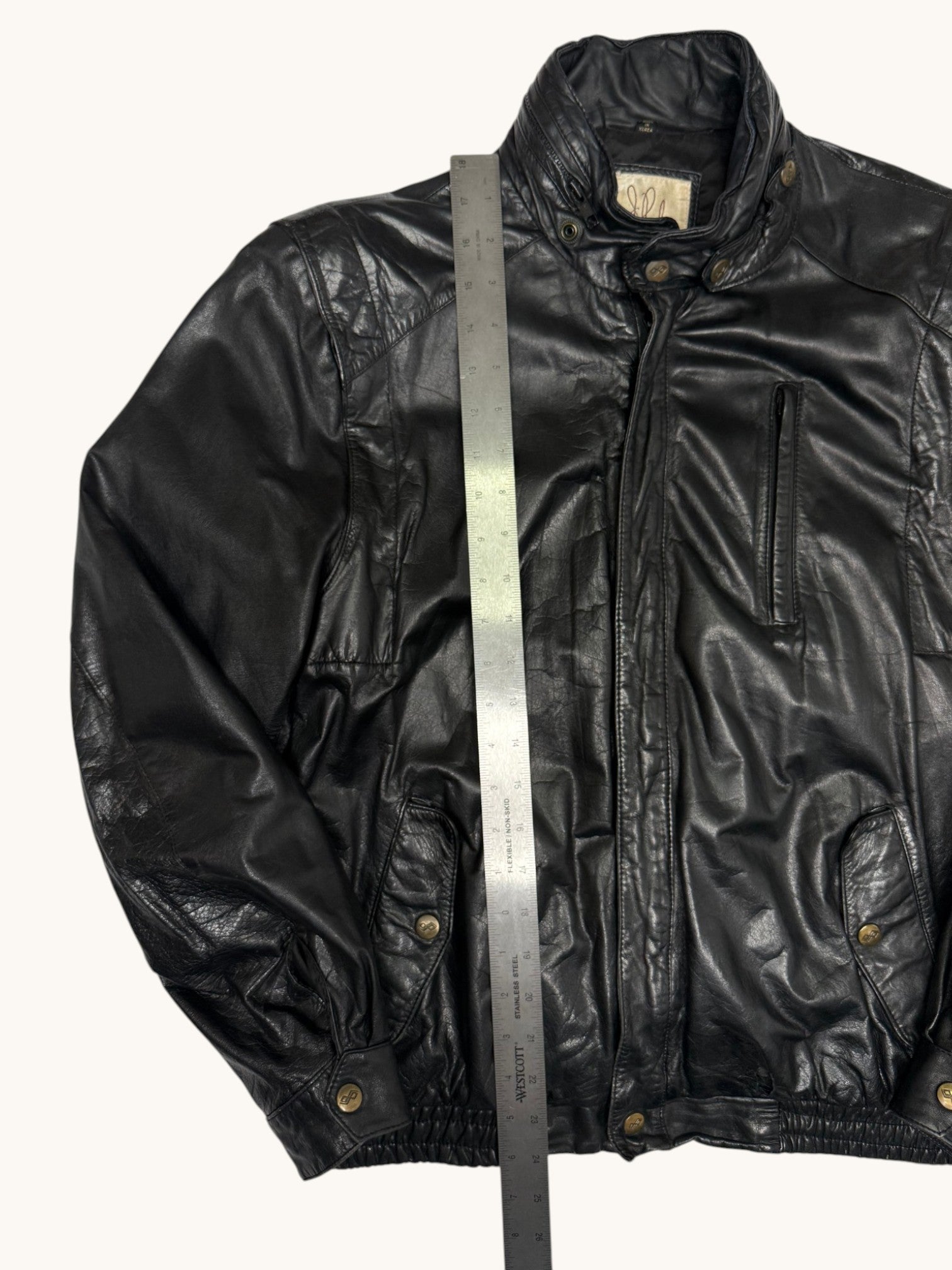 90s J Park Collection Black Leather Jacket