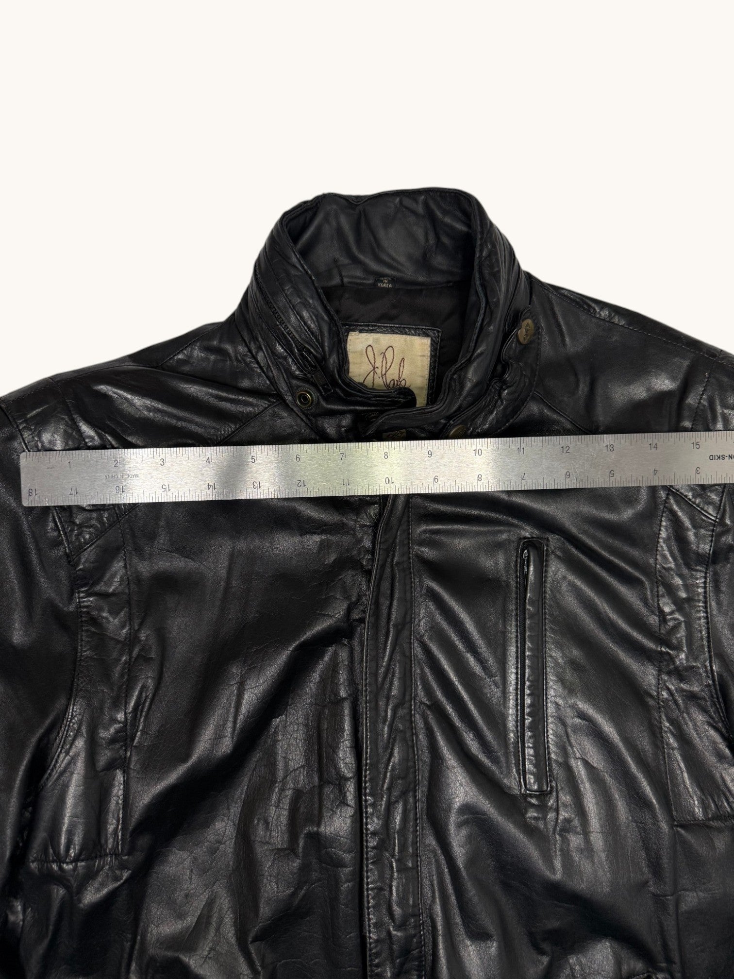 90s J Park Collection Black Leather Jacket