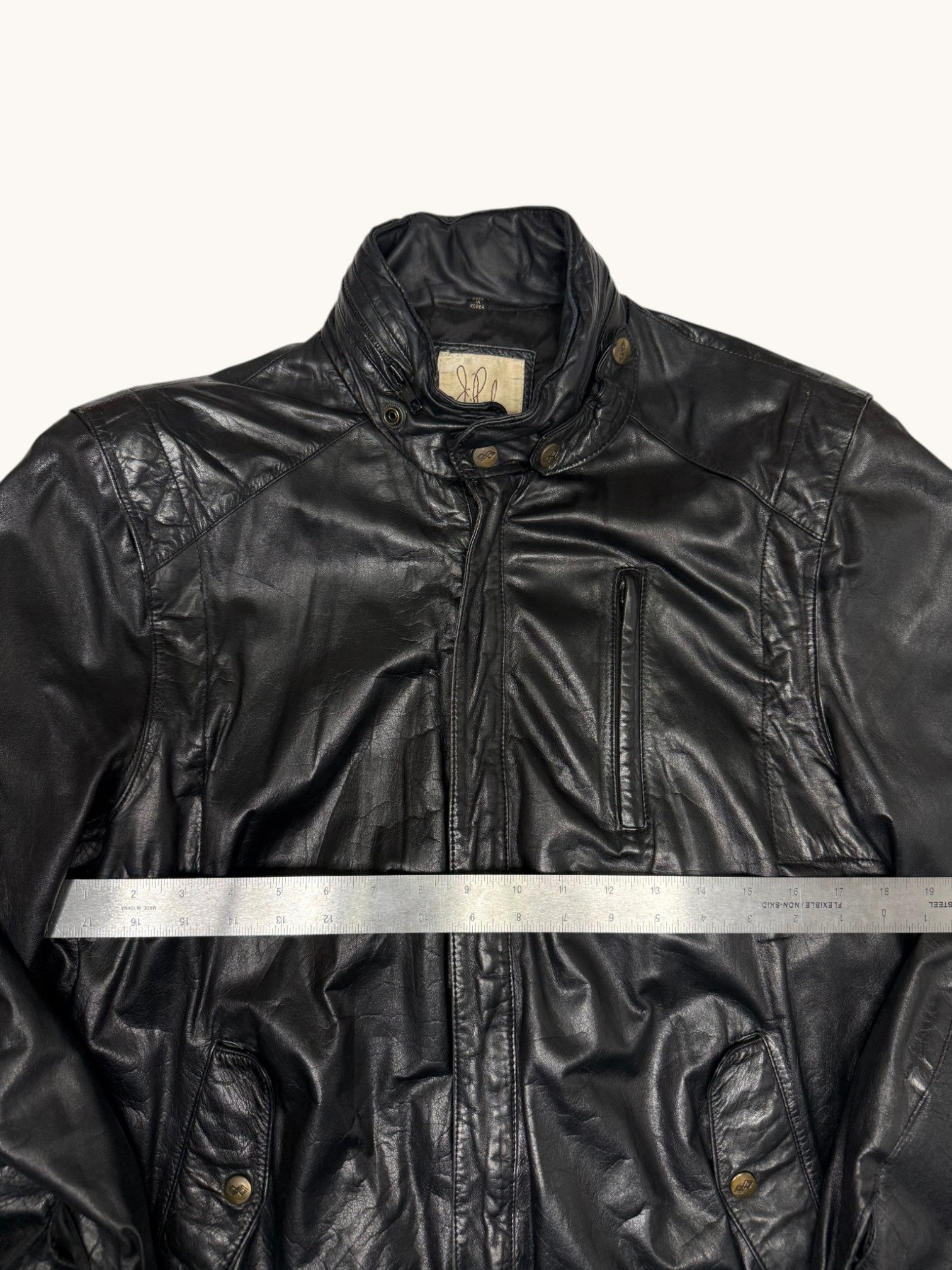 90s J Park Collection Black Leather Jacket