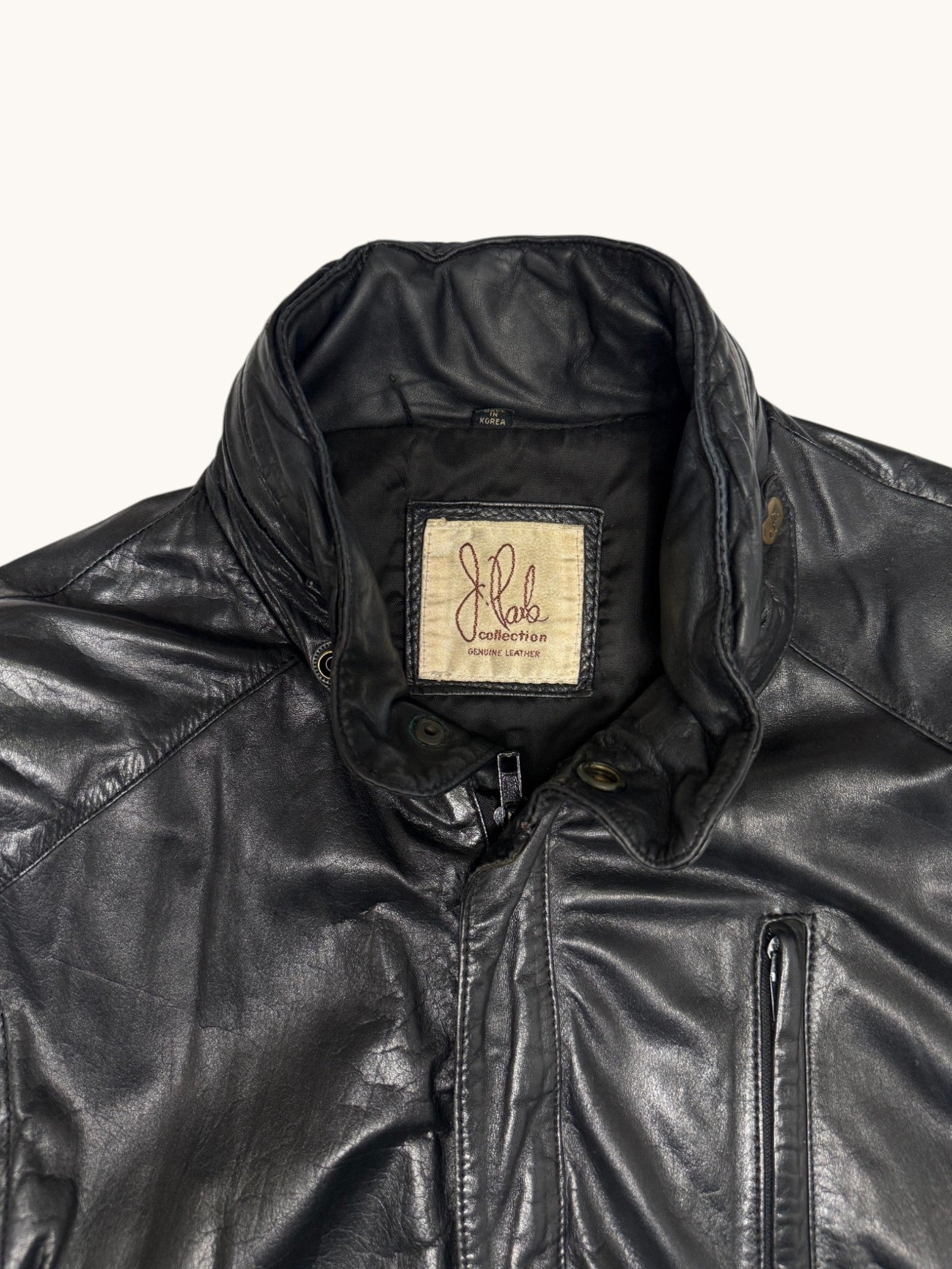 90s J Park Collection Black Leather Jacket