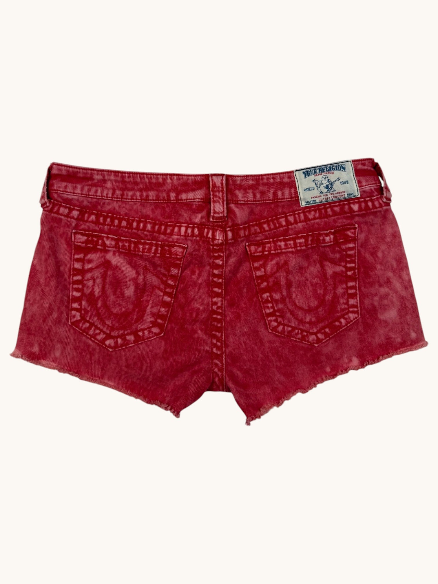 00s True Religion Red Denim Shorts - 31