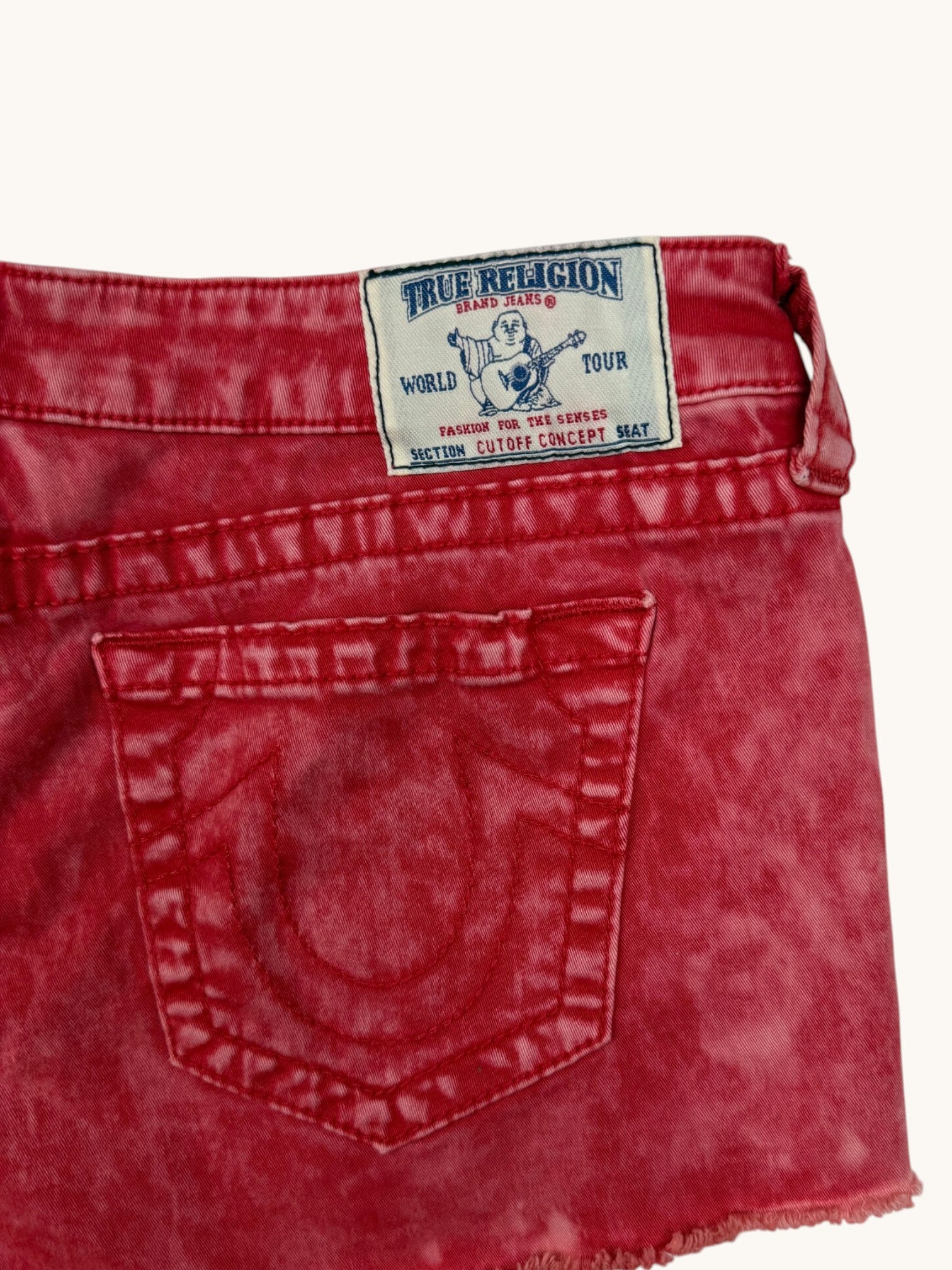 00s True Religion Red Denim Shorts - 31