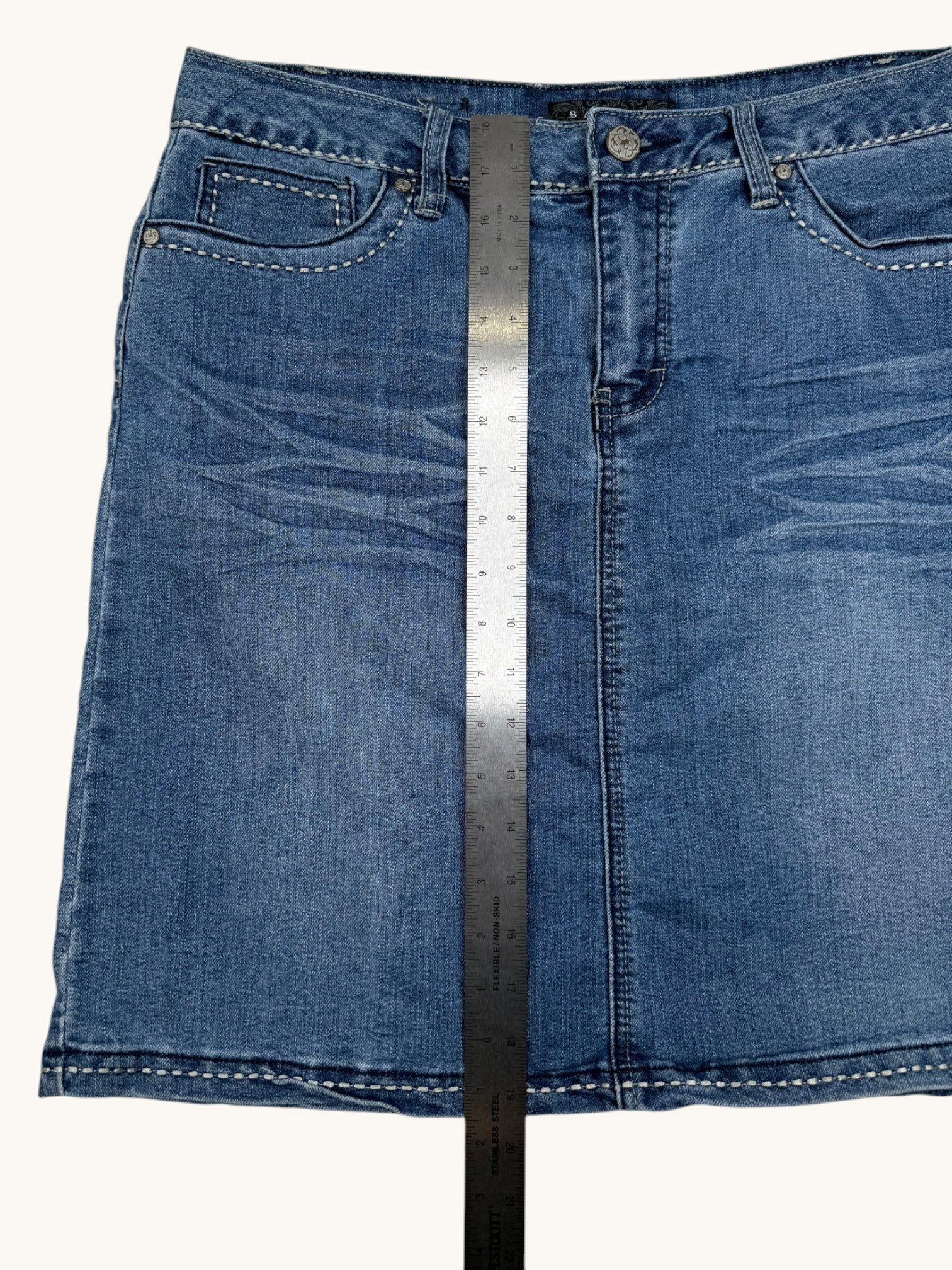 90s Baccini Blue Denim Skirt - 10