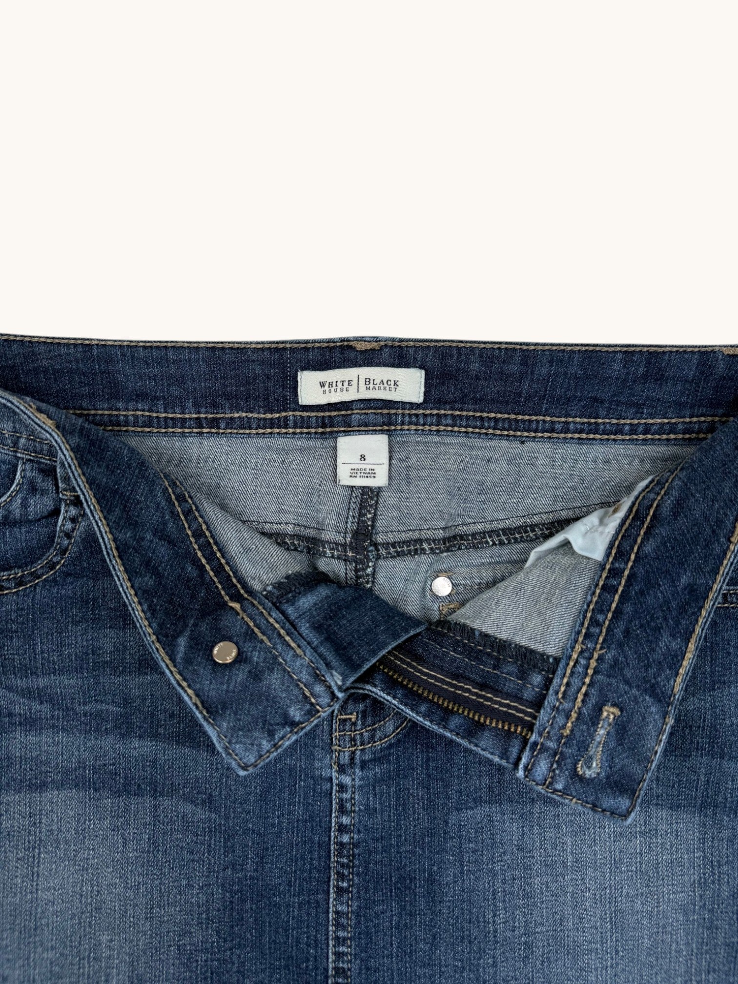 00s White House Black Market Denim Skirt - 8