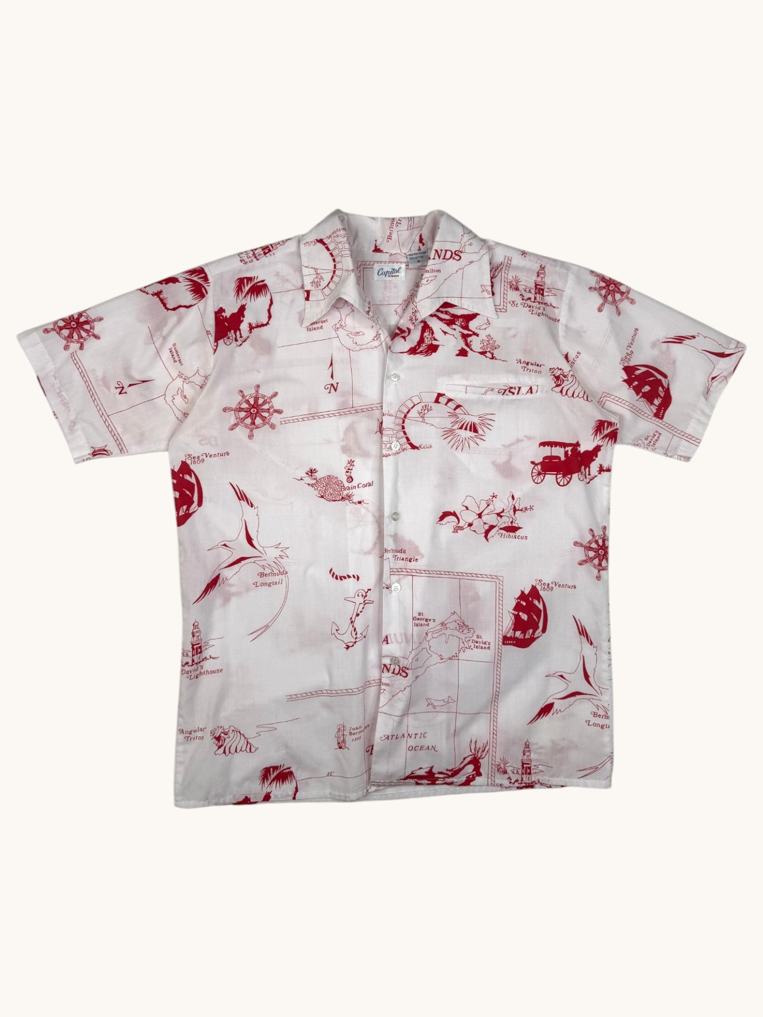 00s Capital Bermuda White Button-Up Shirt - M