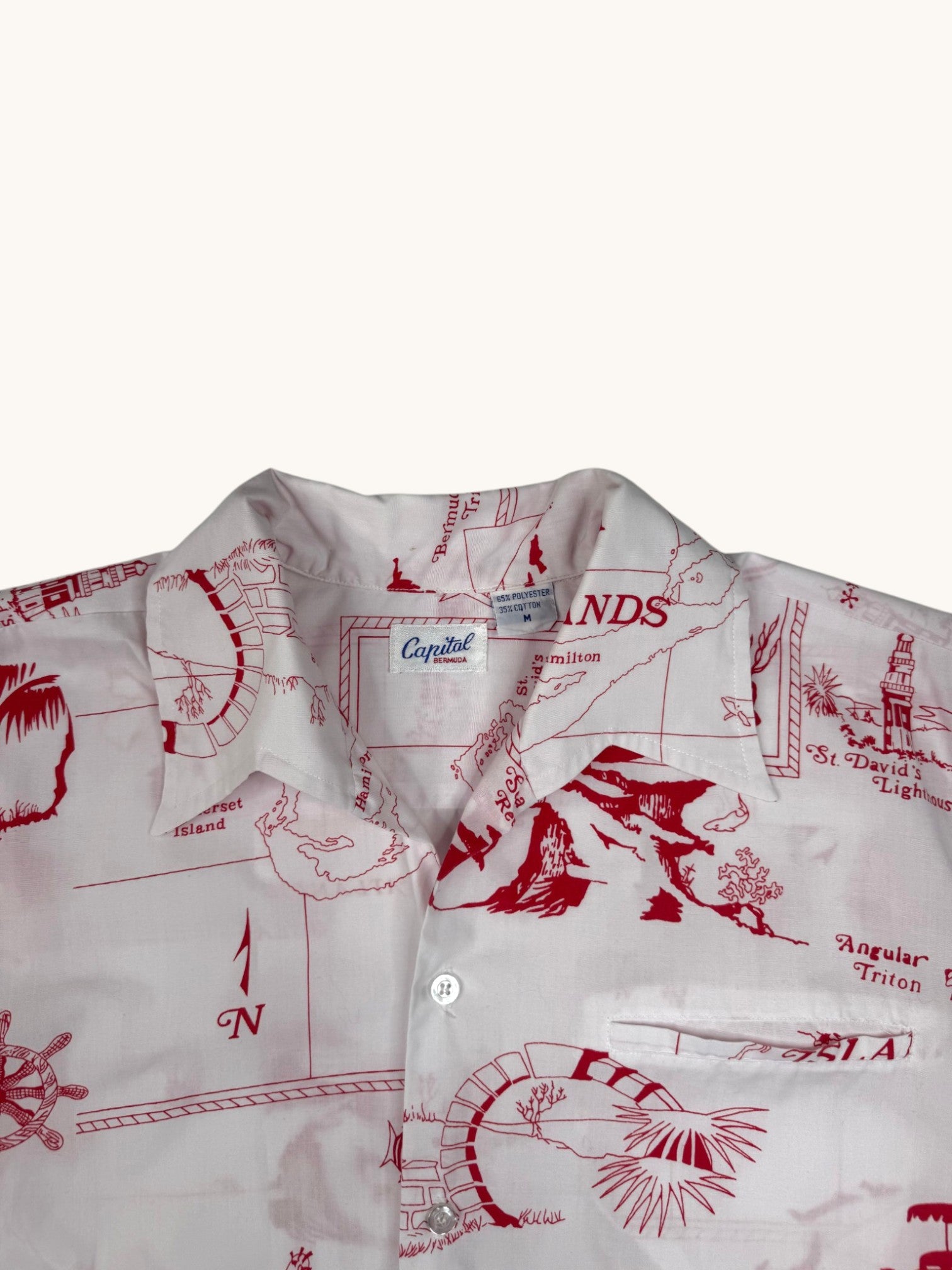00s Capital Bermuda White Button-Up Shirt - M