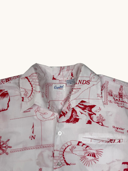00s Capital Bermuda White Button Up Shirt - M