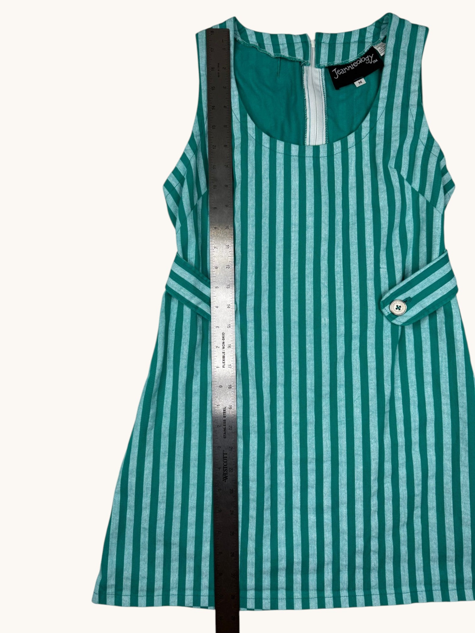 90s Jeannieology Green Stripe Dress - M