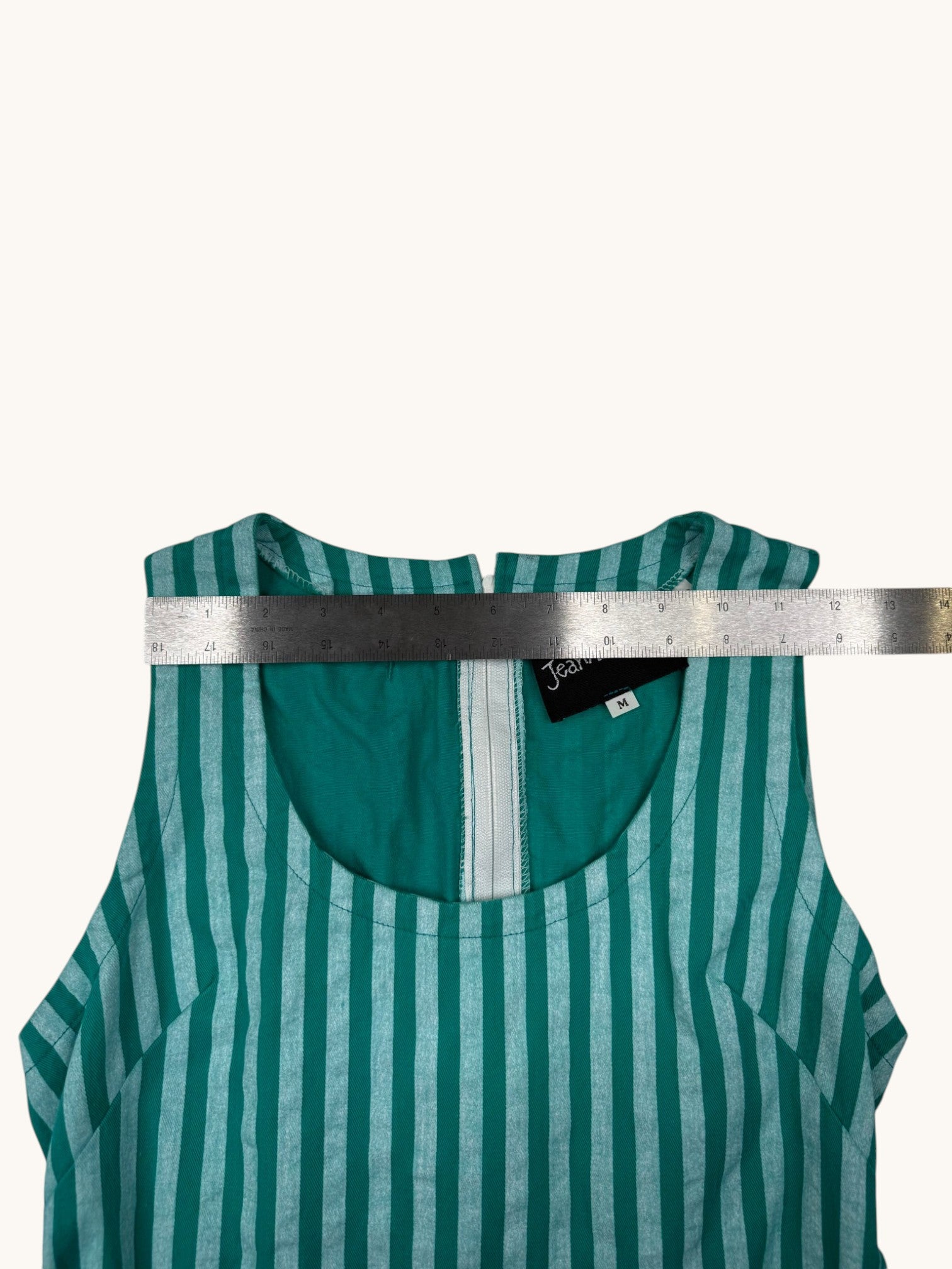 90s Jeannieology Green Stripe Dress - M