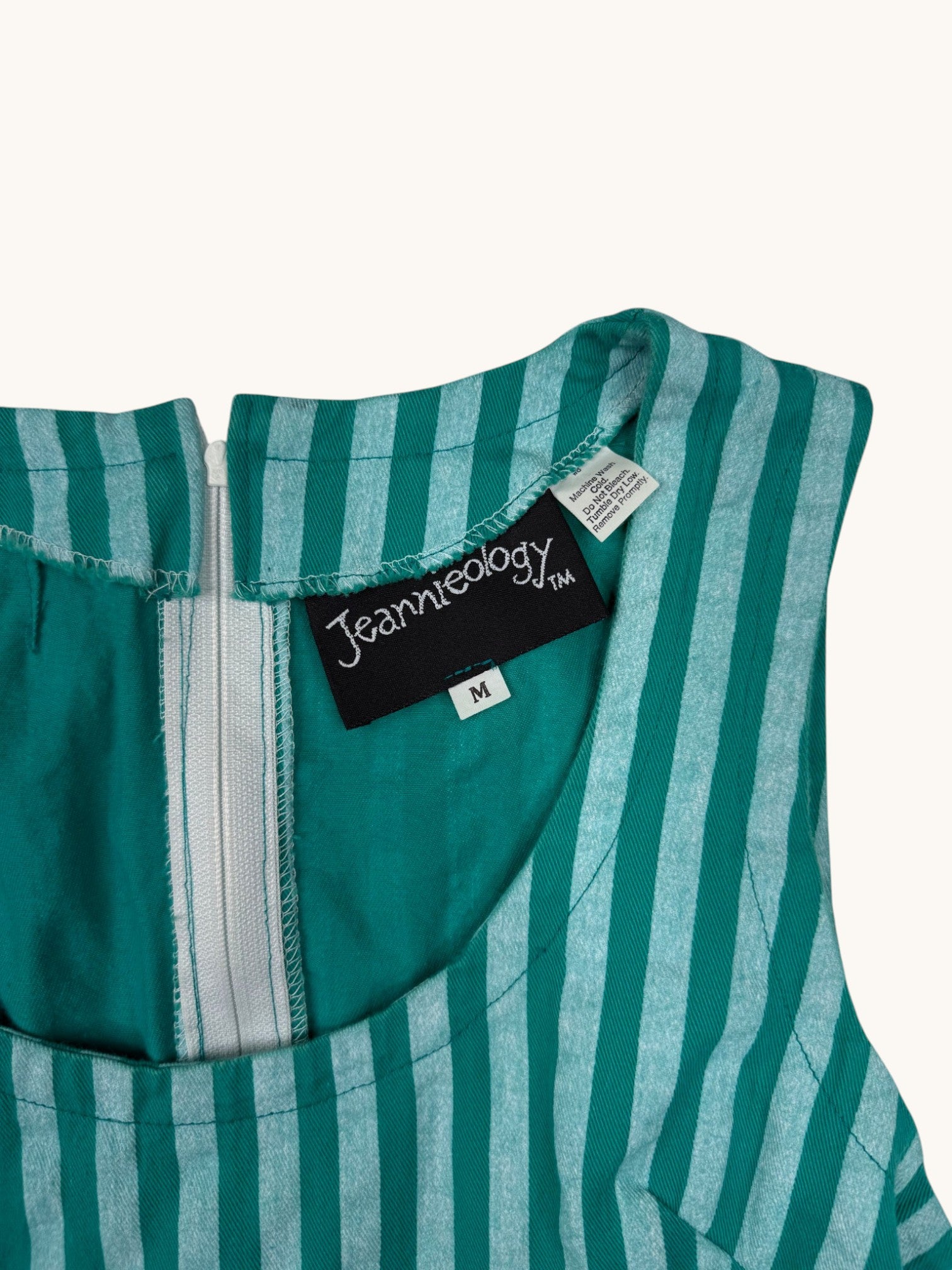 90s Jeannieology Green Stripe Dress - M