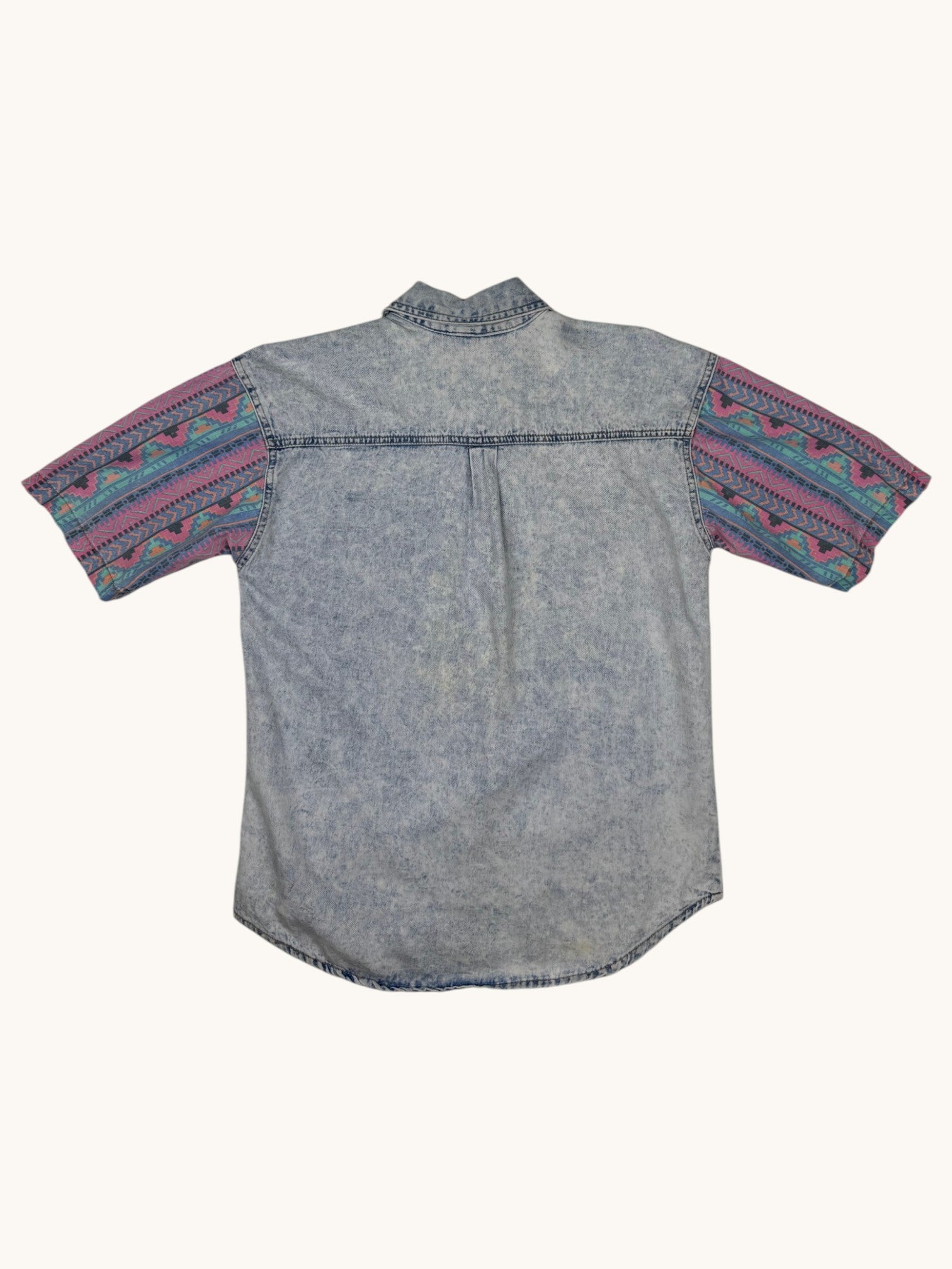 90s Extra Blues Pattern Button Up Shirt - S