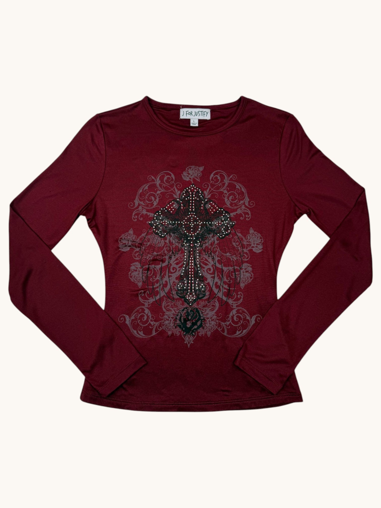 00s J For Justify Red Long Sleeve Top - L