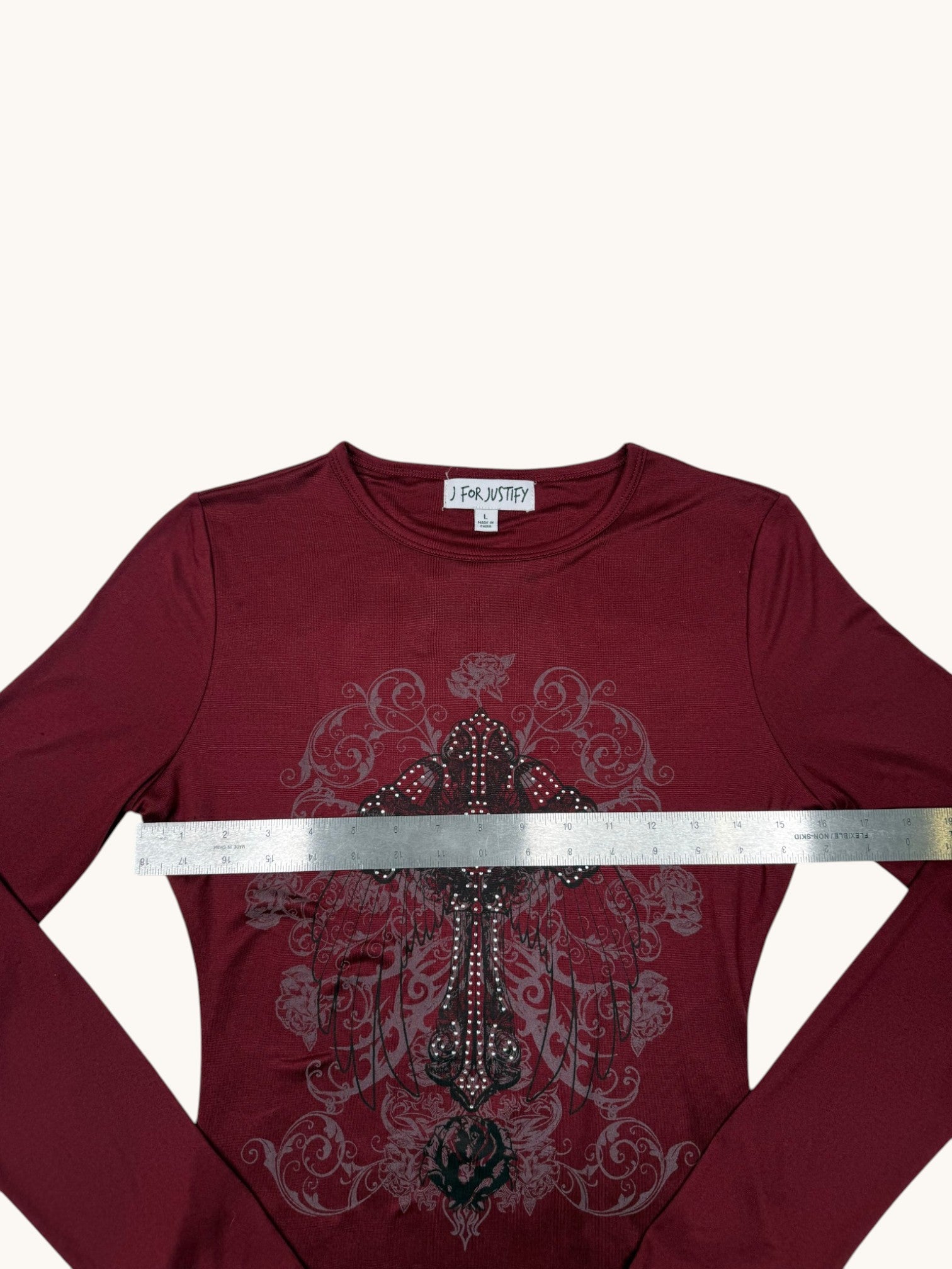 00s J For Justify Red Long Sleeve Top - L